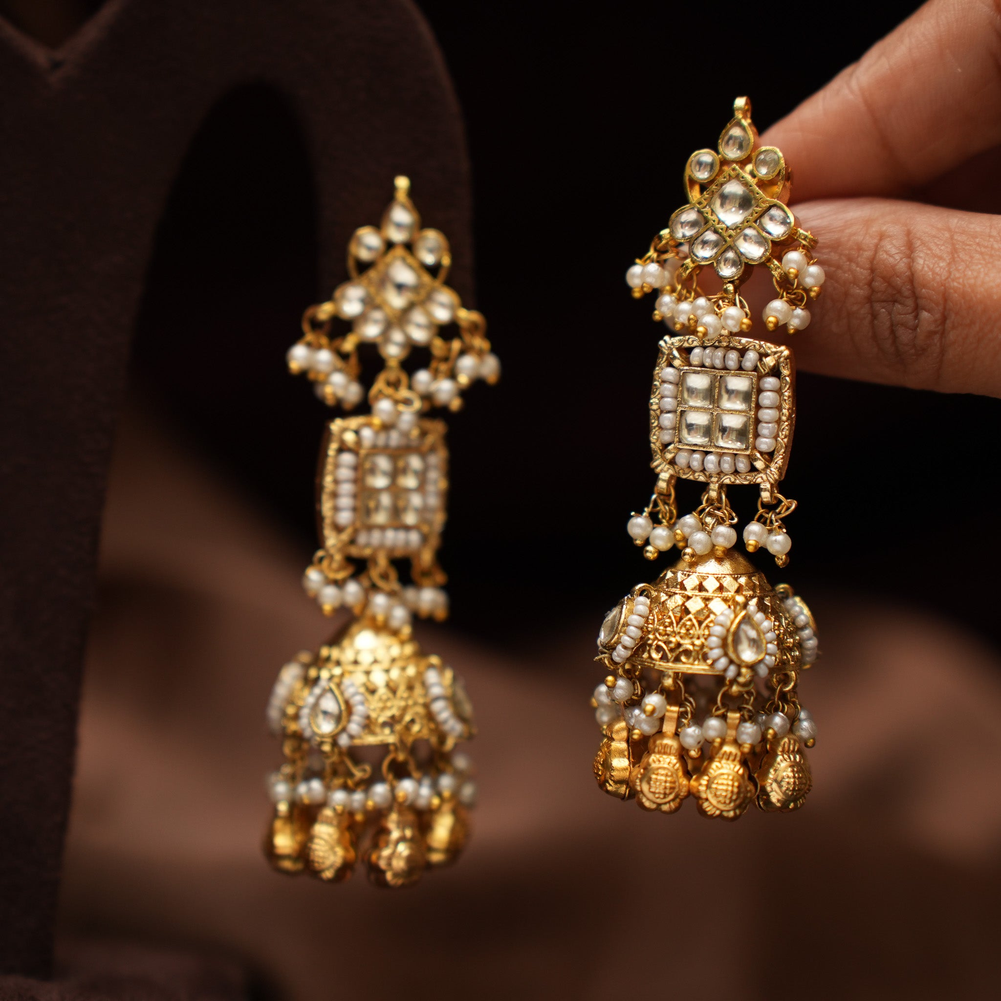 Tatvika Polki Jhumka Earrings