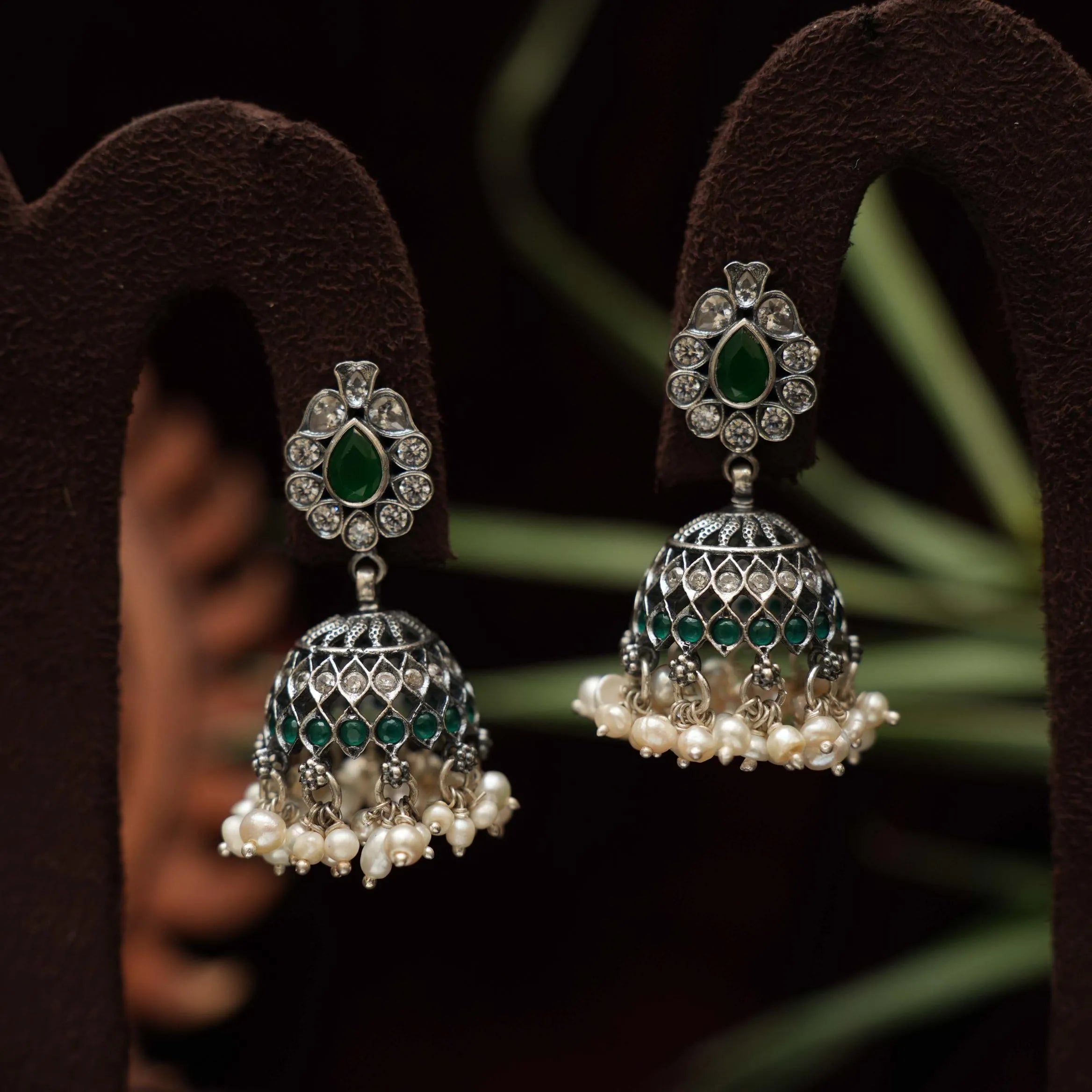 Tatvika Silver Jhumka Earrings - Rimli Boutique