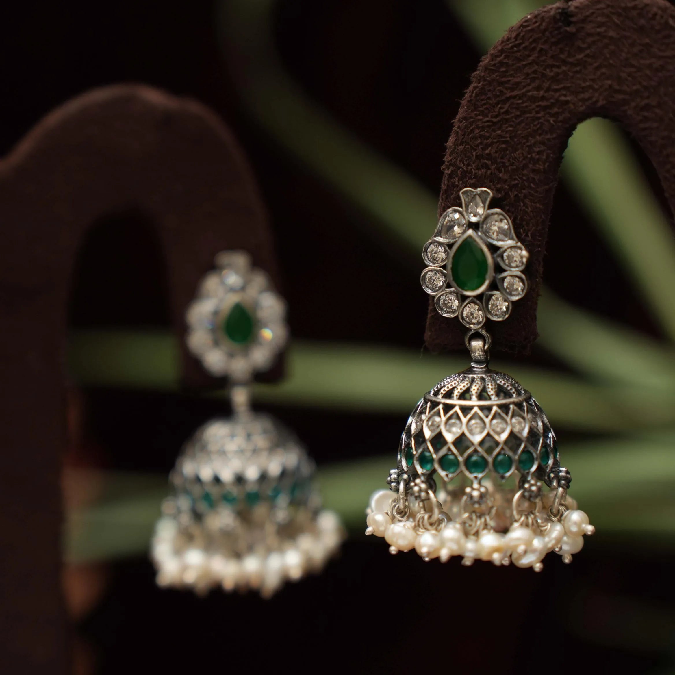 Tatvika Silver Jhumka Earrings - Rimli Boutique