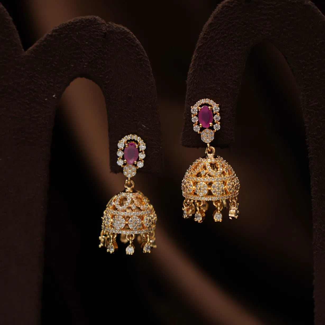 Thea Zircon Jhumka Earrings