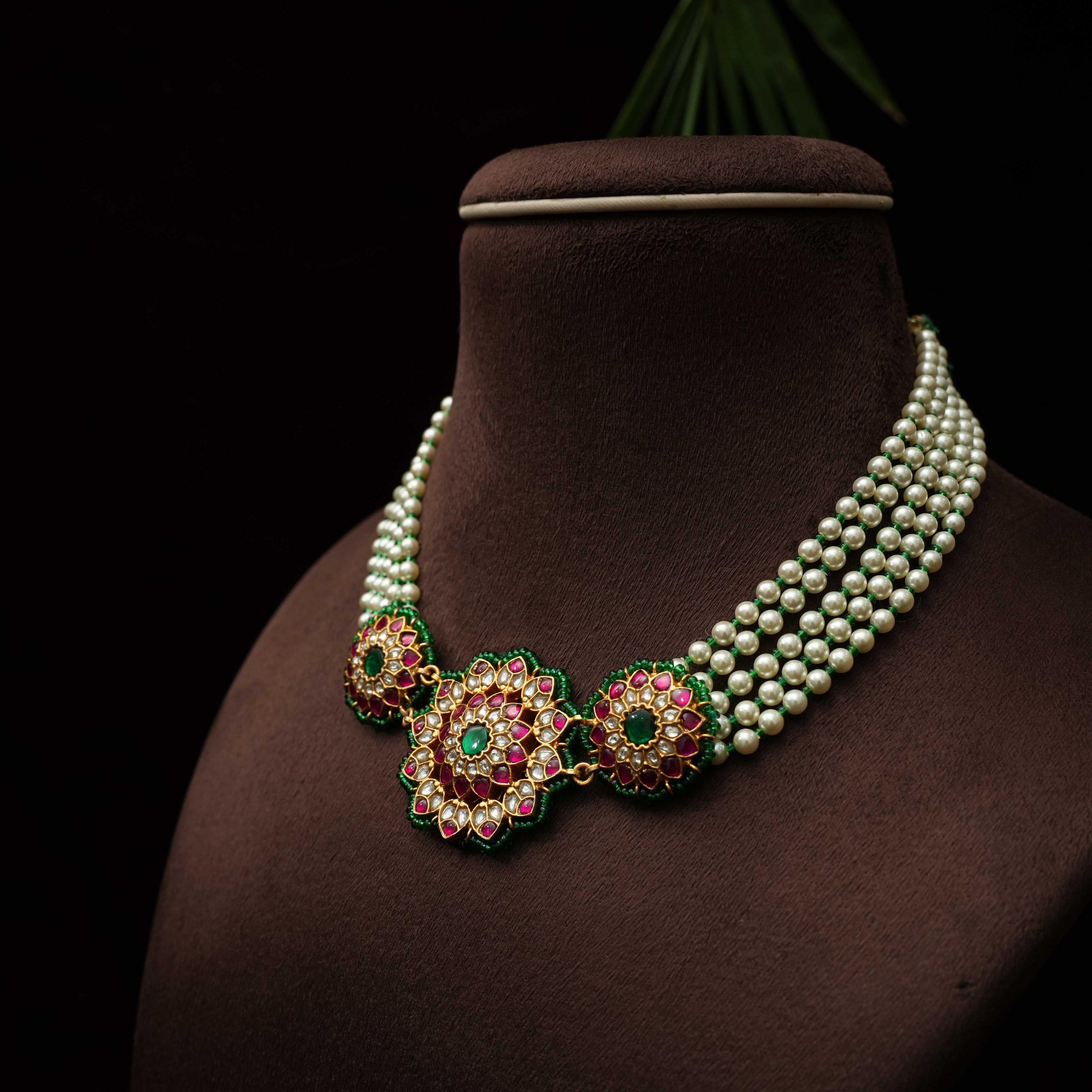 Thiya Silver Pearl Necklace