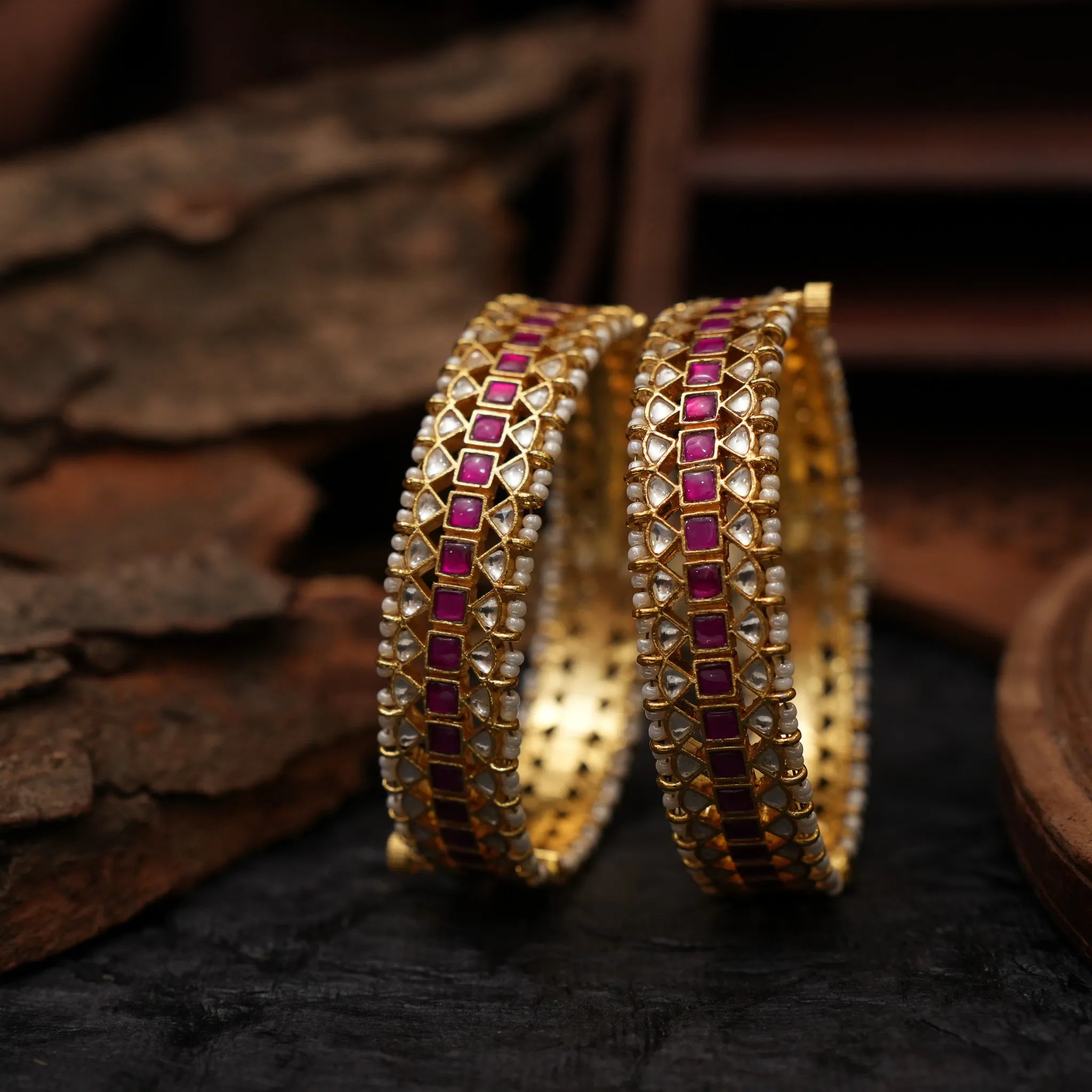 Tithiva Polki Bangles