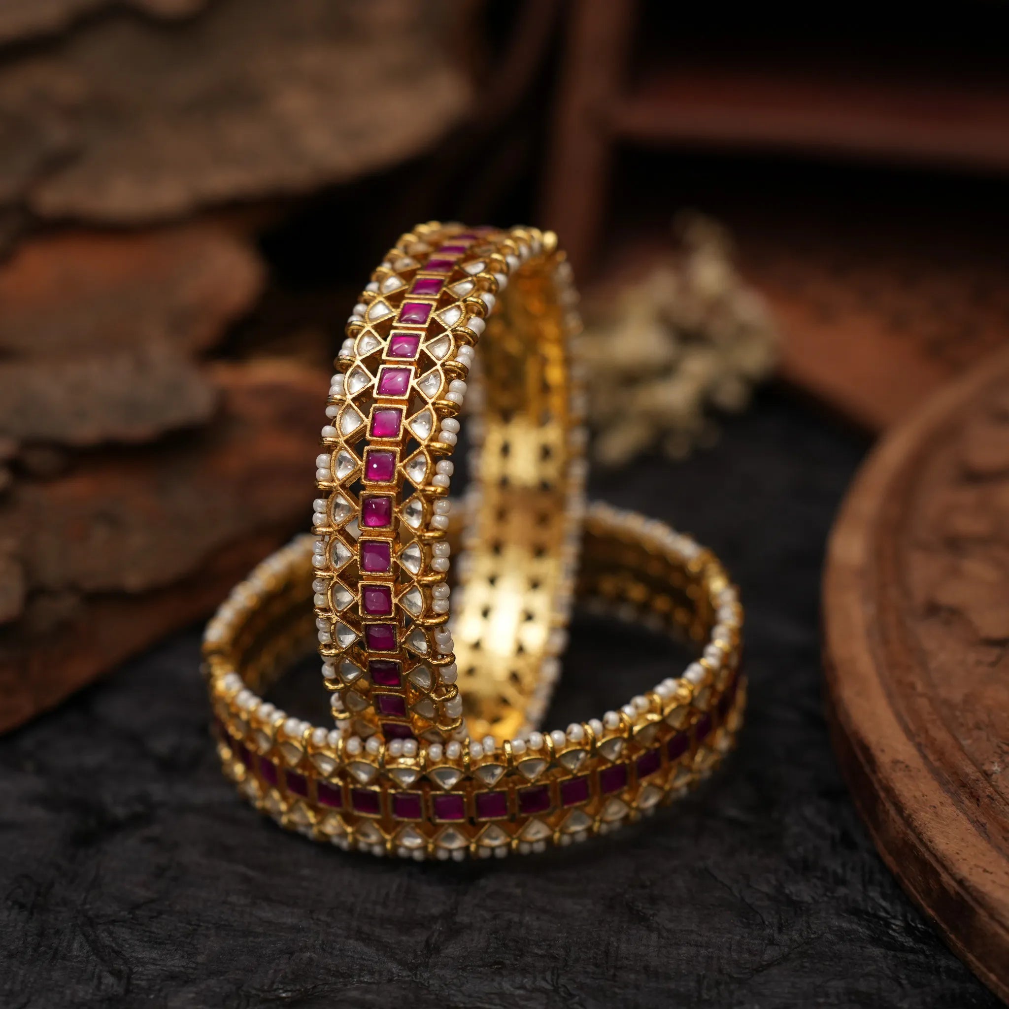 Tithiva Polki Bangles