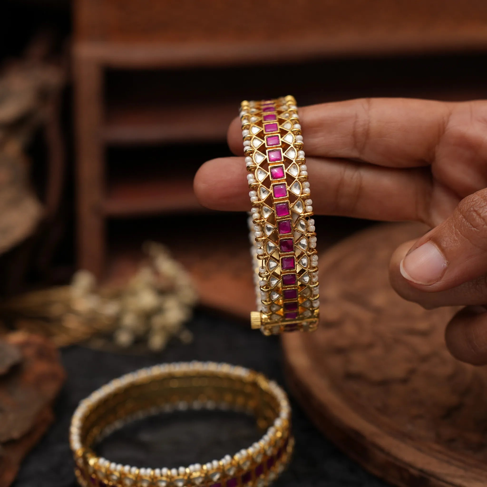 Tithiva Polki Bangles