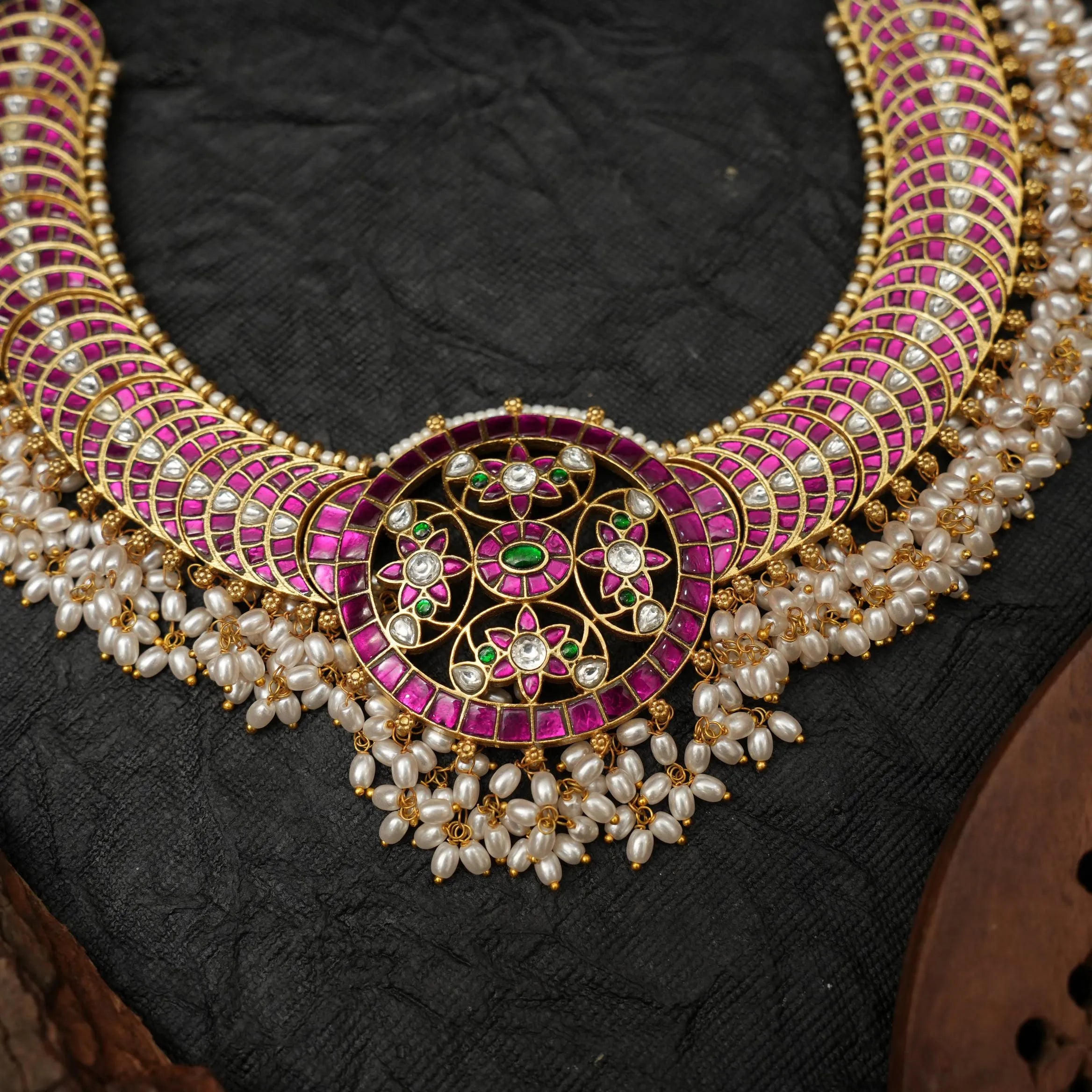 Trinay Pearl Polki Necklace
