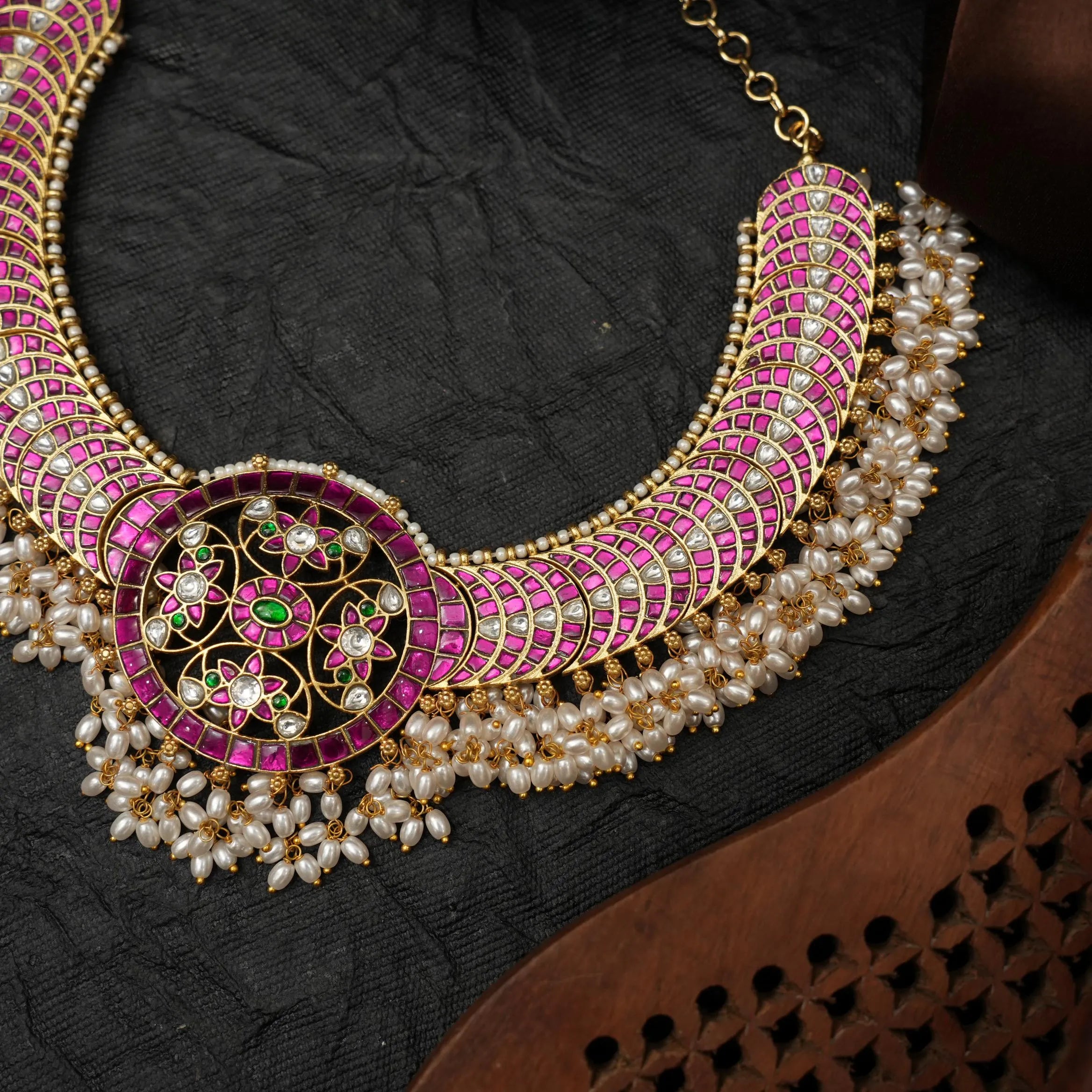 Trinay Pearl Polki Necklace