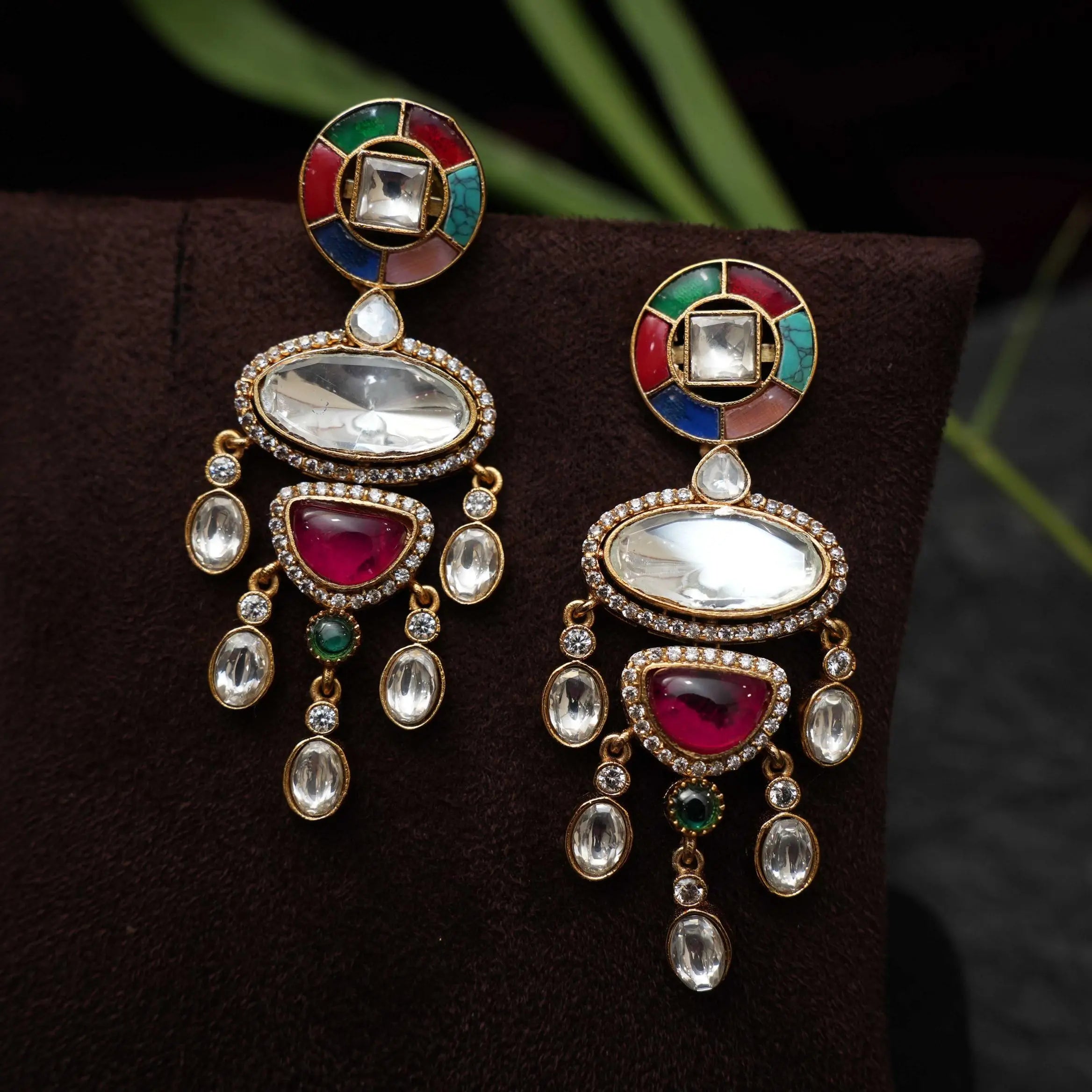 Tripti Polki Designer Earrings - Multicolor