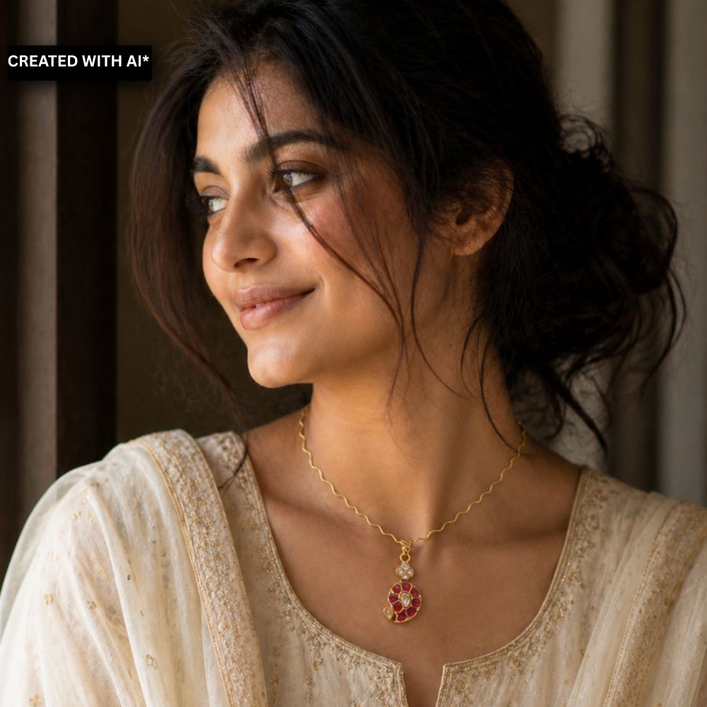 Tulsi Silver Hasli Necklace