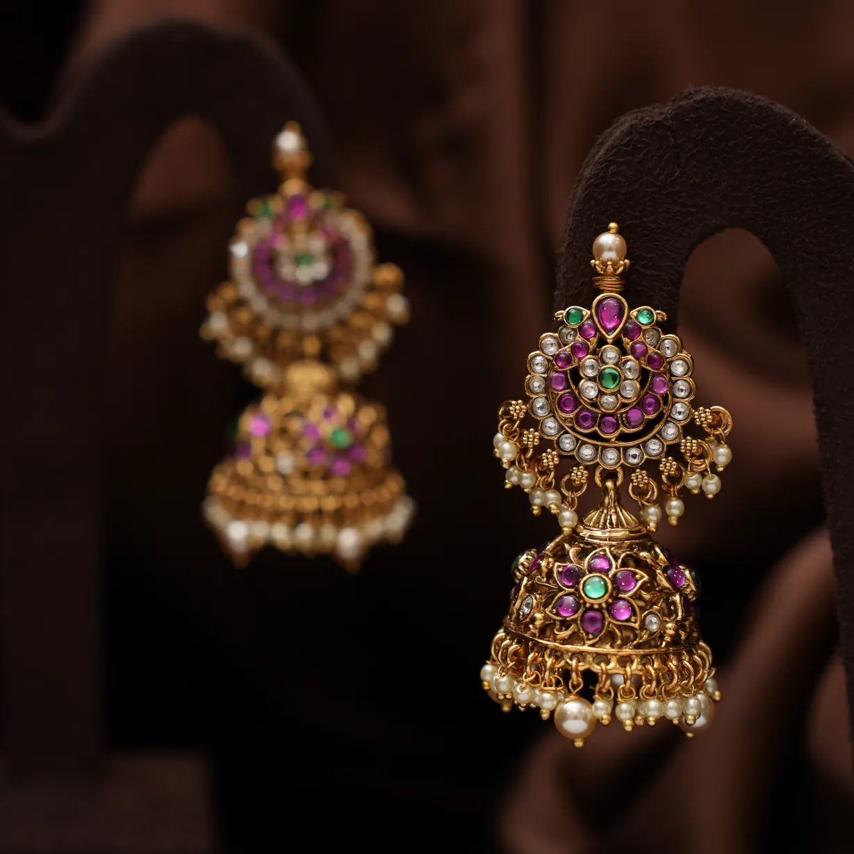 Tvesa Antique Jhumka Earrings