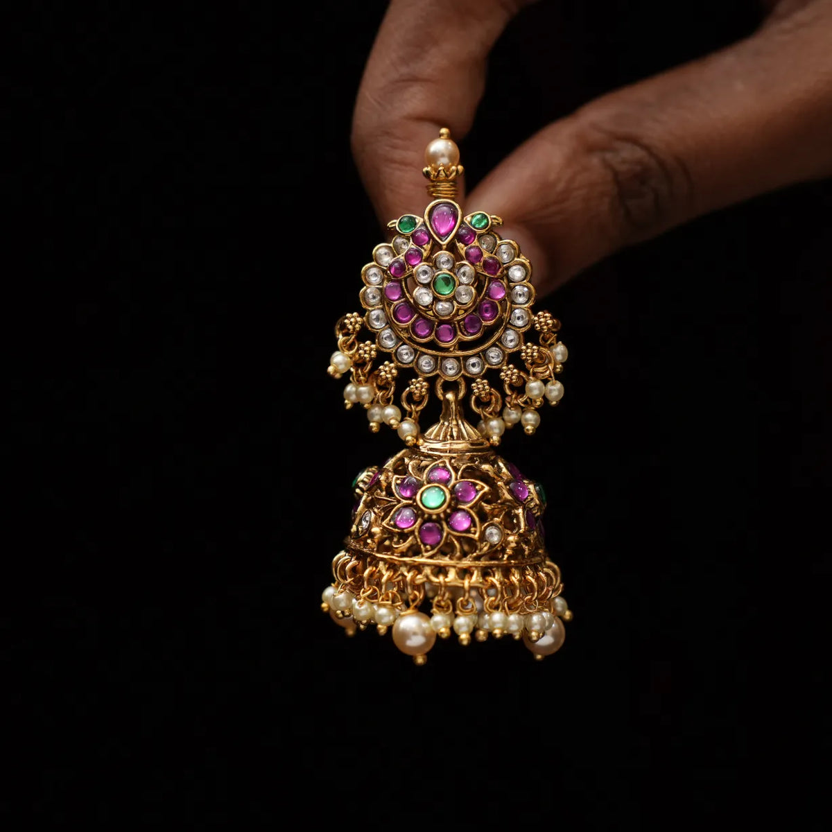 Tvesa Antique Jhumka Earrings