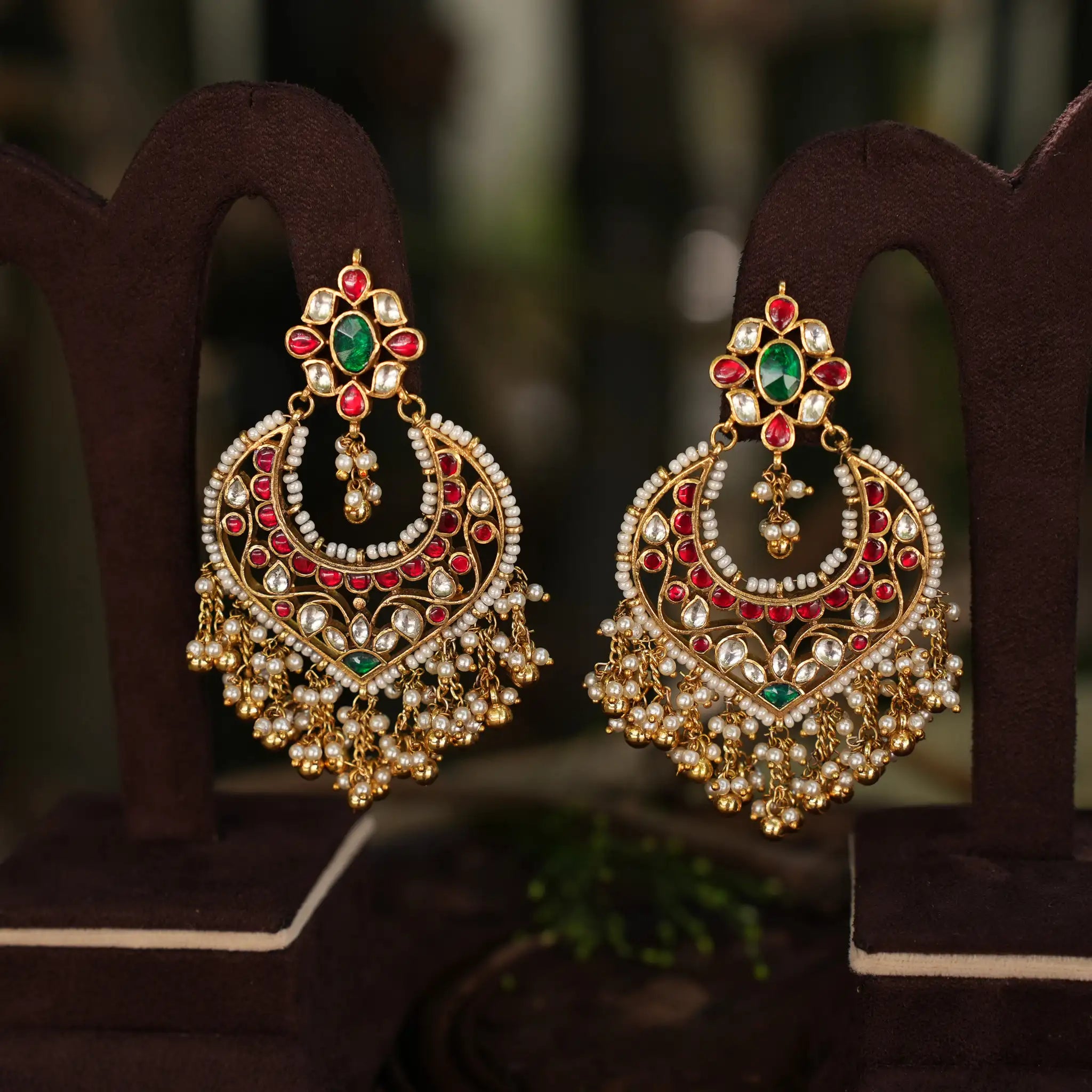 Tvesa Polki Chandbali Earrings