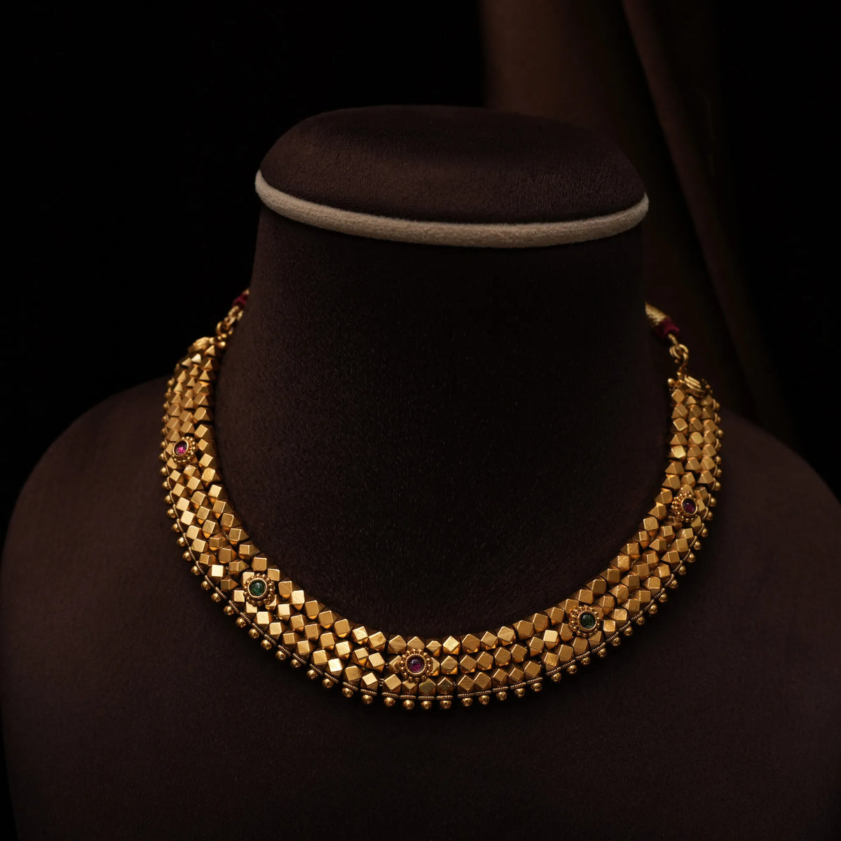 Twara Antique Choker - Red and Green
