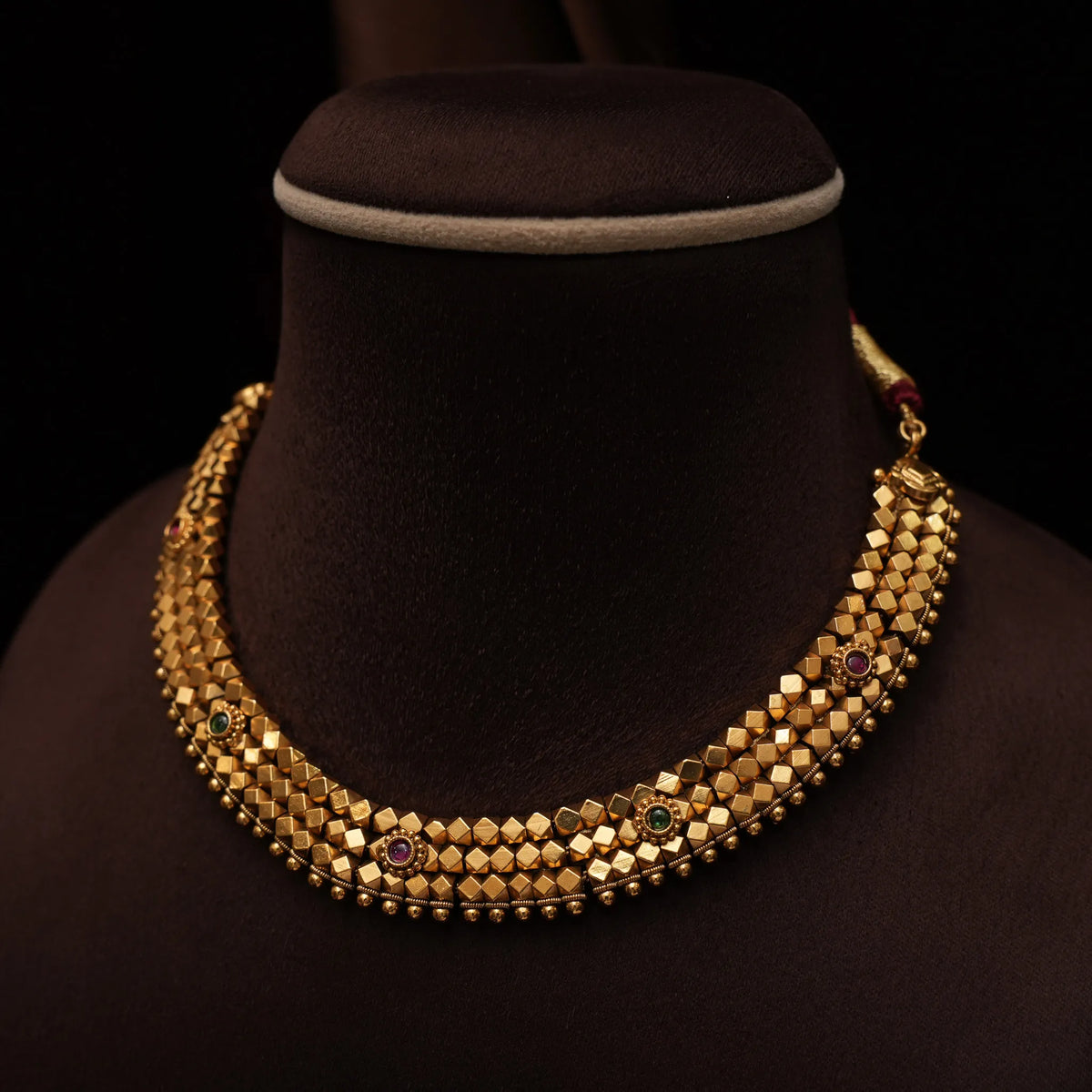 Twara Antique Choker - Red and Green