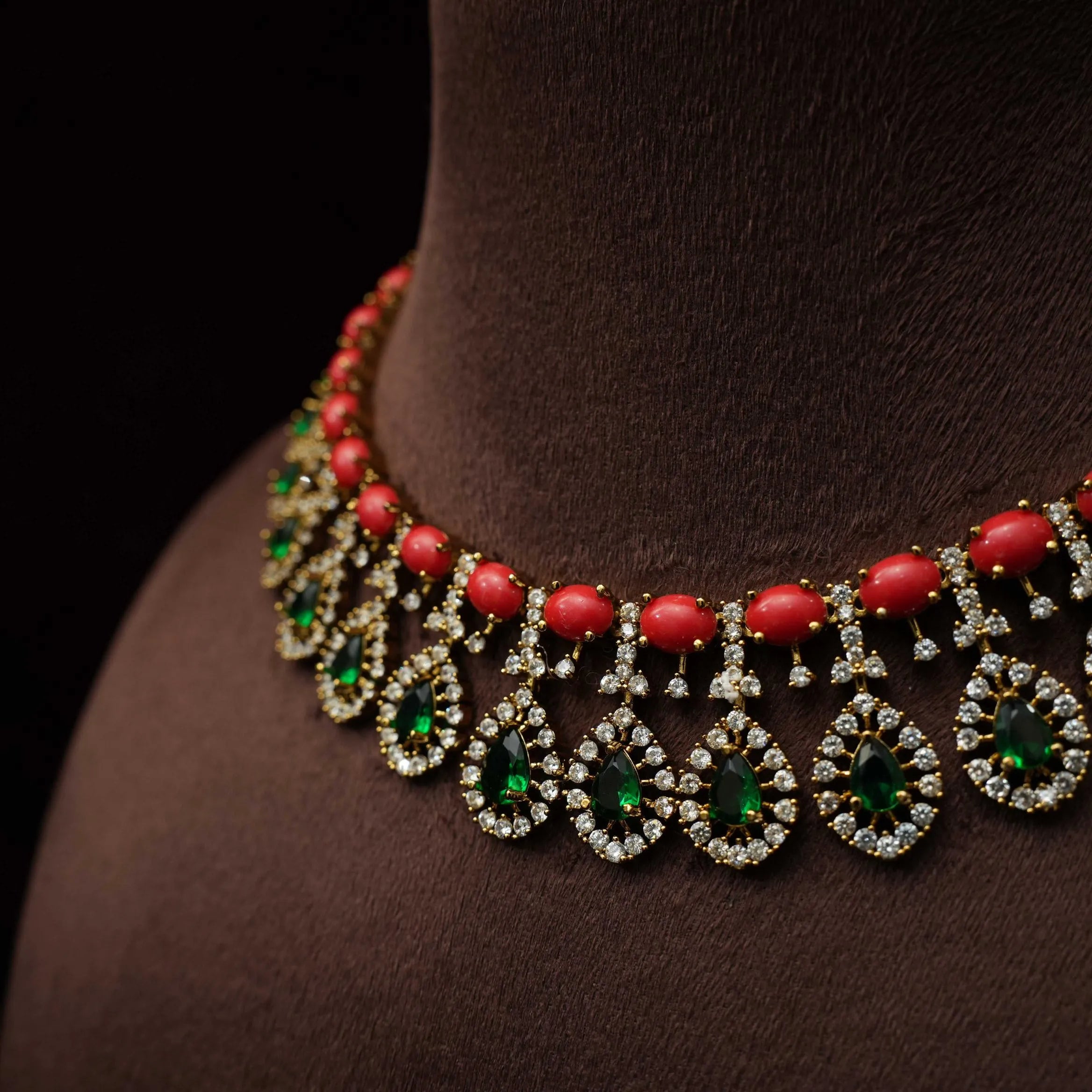 Udbhav Zircon Necklace - Green