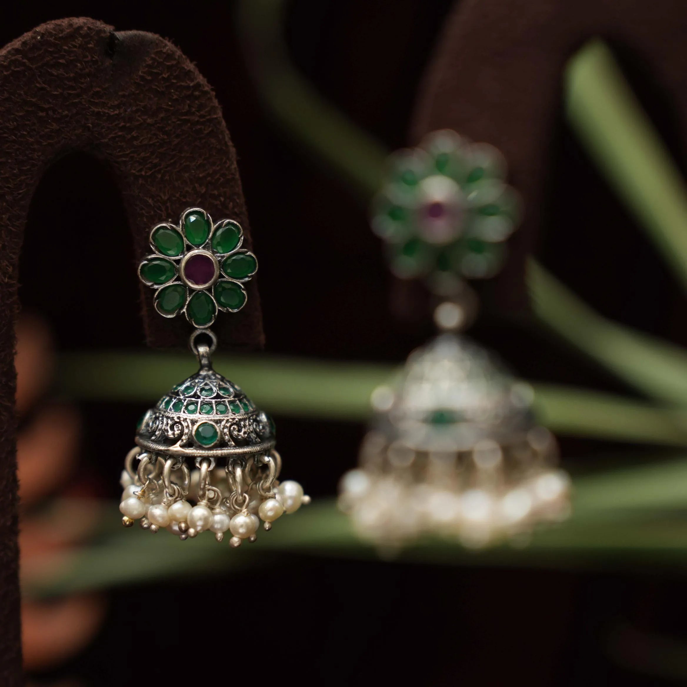 Udita Silver Jhumka Earrings - Rimli Boutique