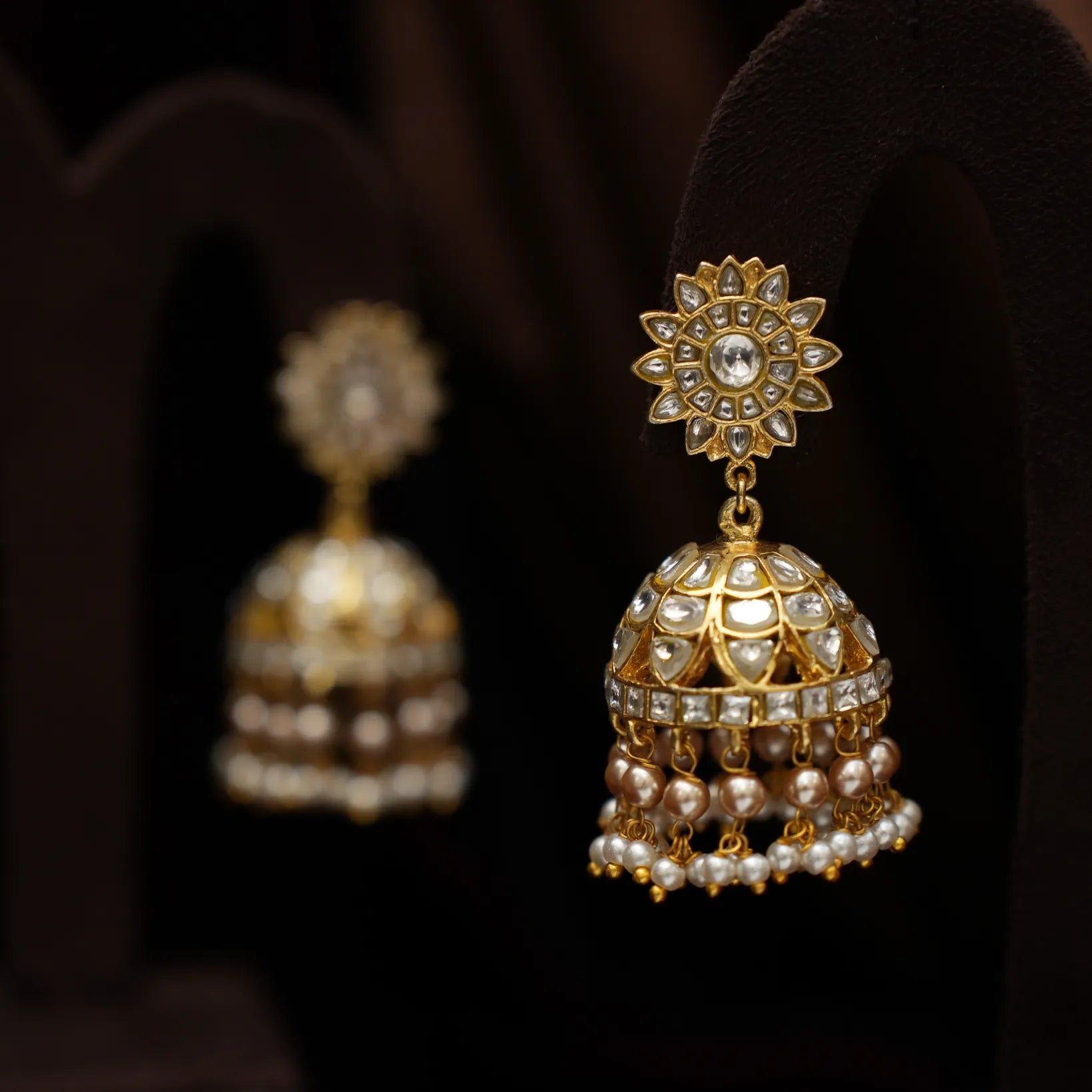 Udraka Polki Jhumka Earrings