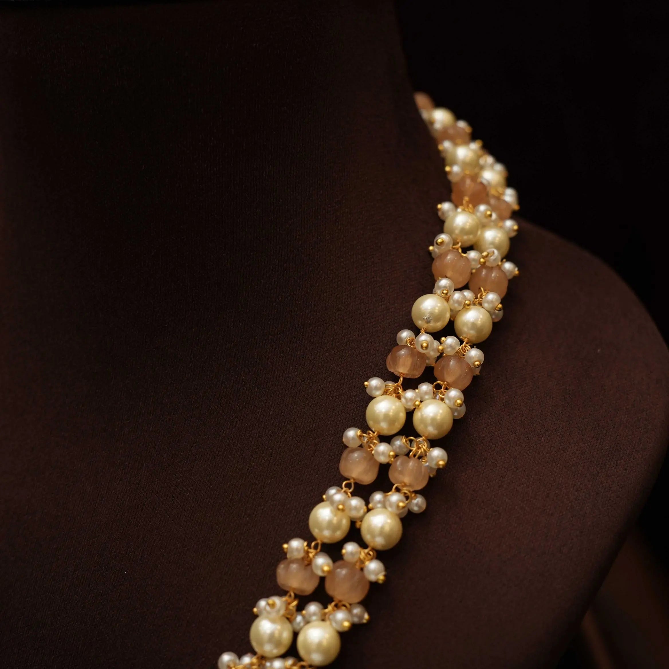 Ukti Beaded Necklace - Peach