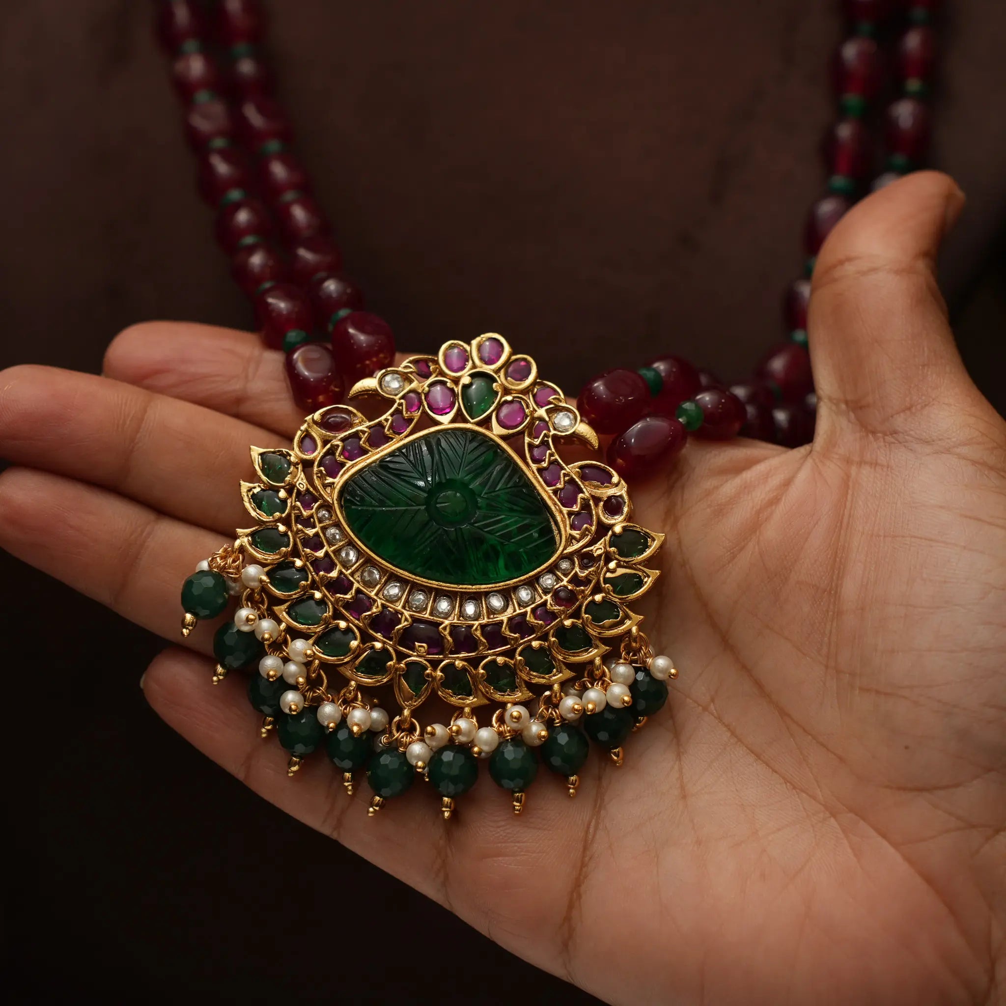 Unnati Beaded Polki Necklace