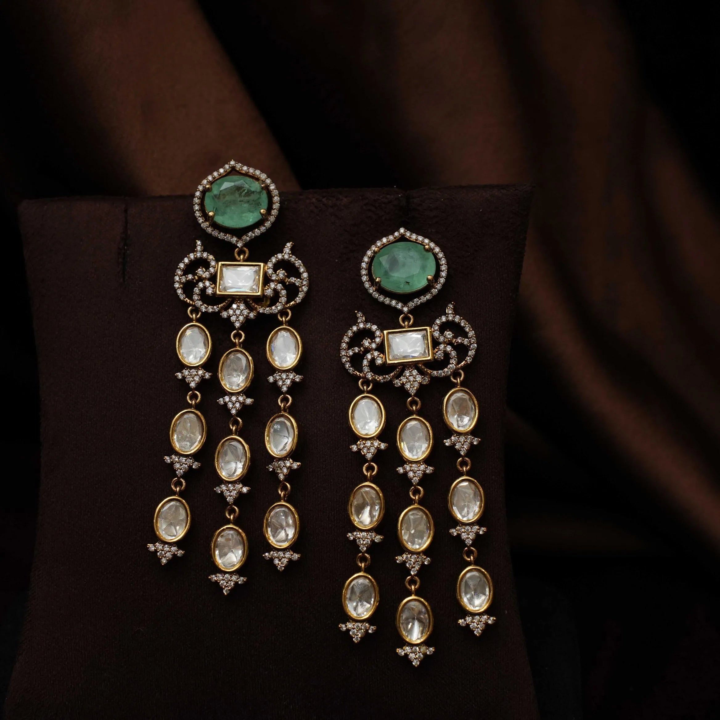 Urbilva Victorian Designer Earrings - Pastel Green