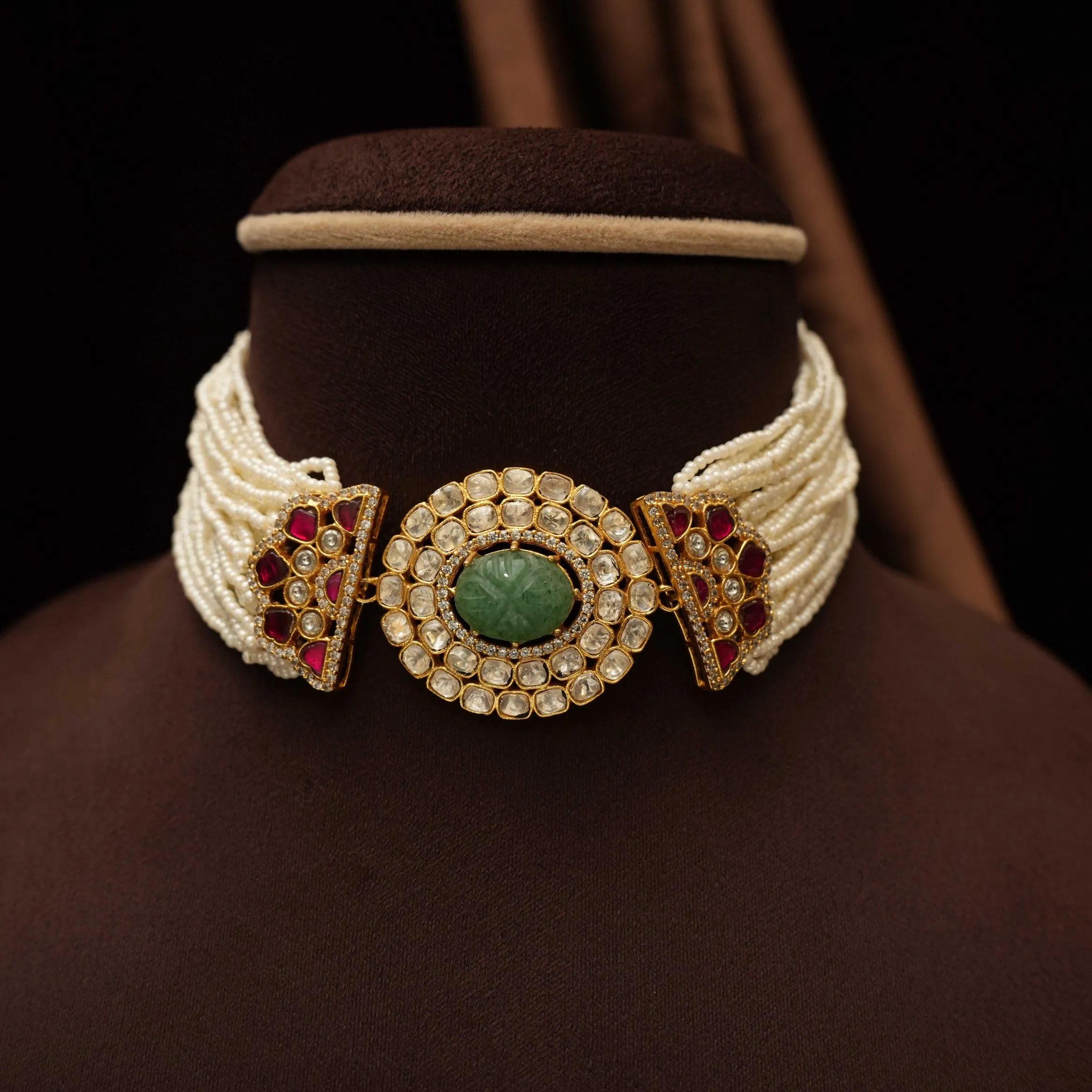 Urisha Pearl Polki Choker