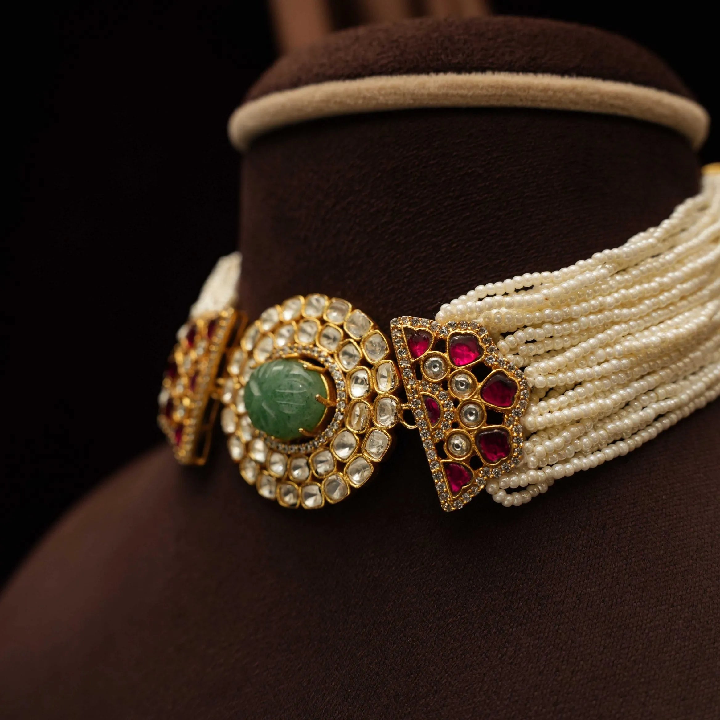 Urisha Pearl Polki Choker