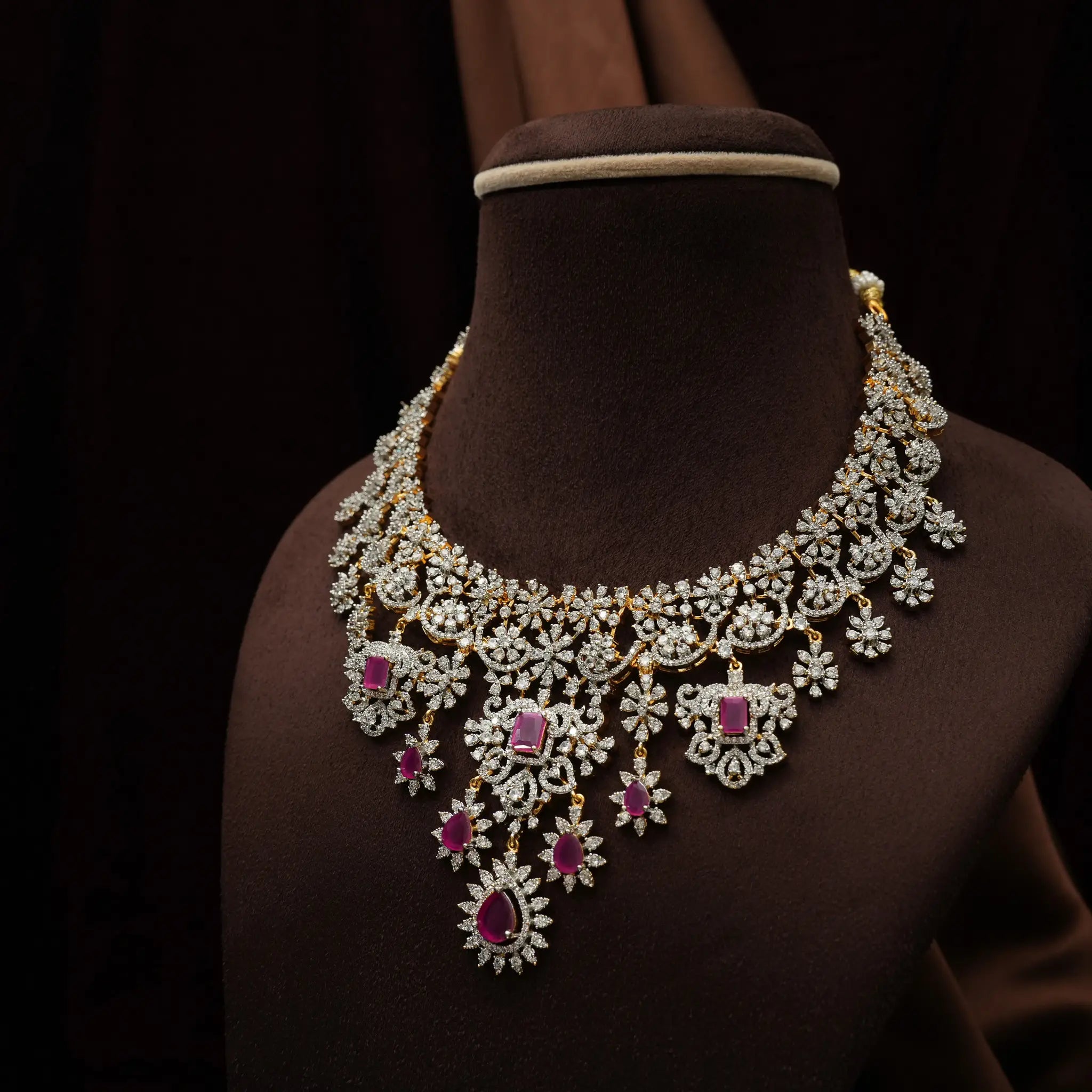 Vahnika Zircon Necklace - Ruby