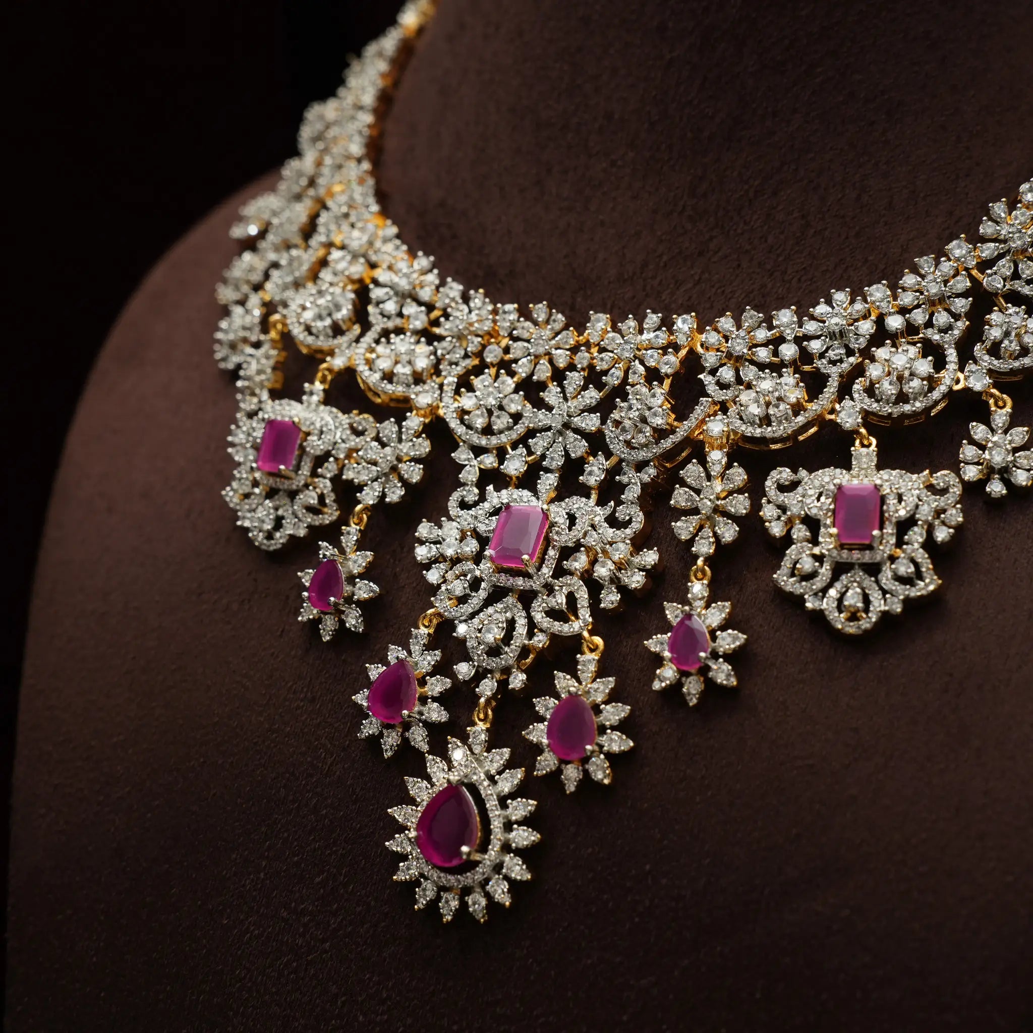 Vahnika Zircon Necklace - Ruby