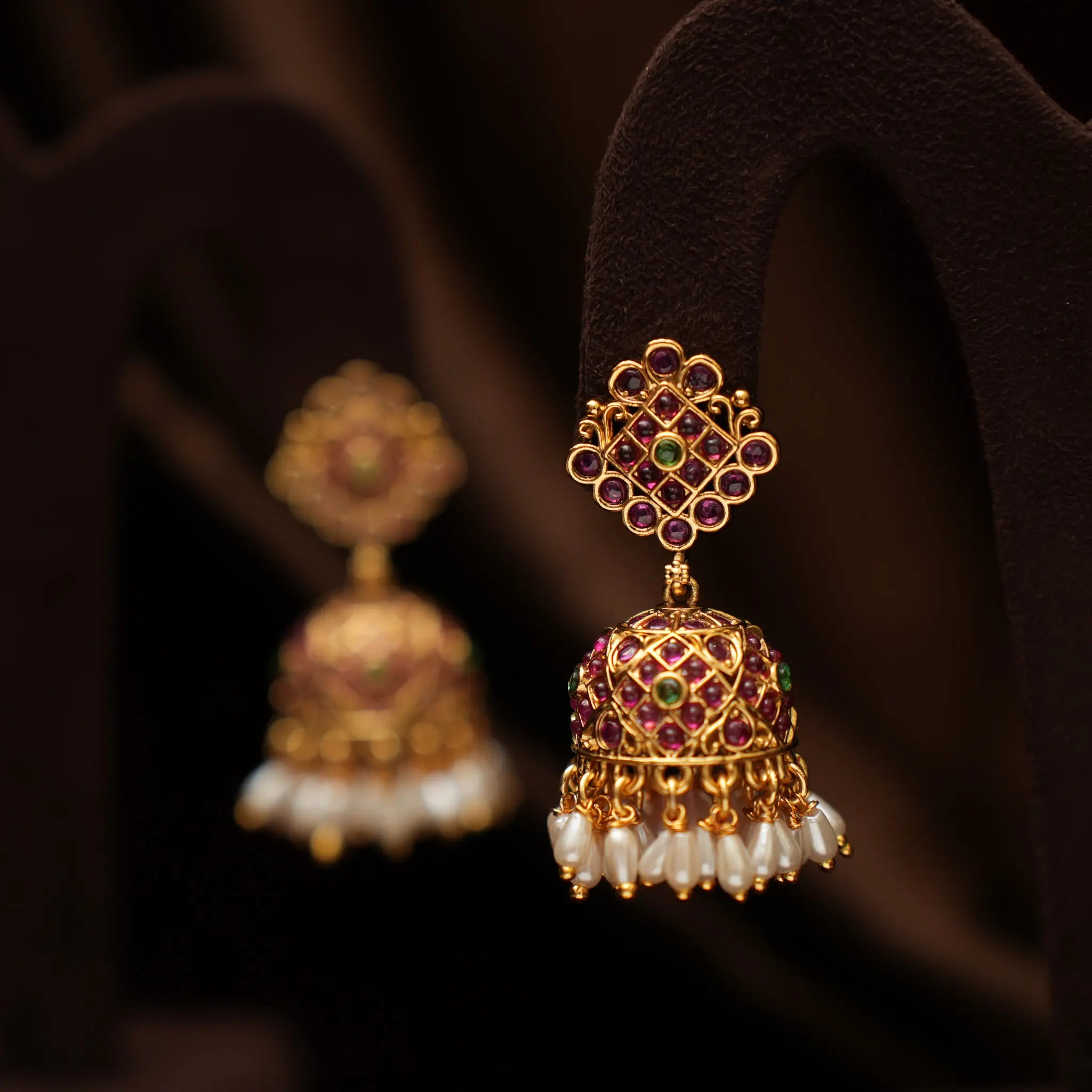 Vajra Antique Jhumka Earrings