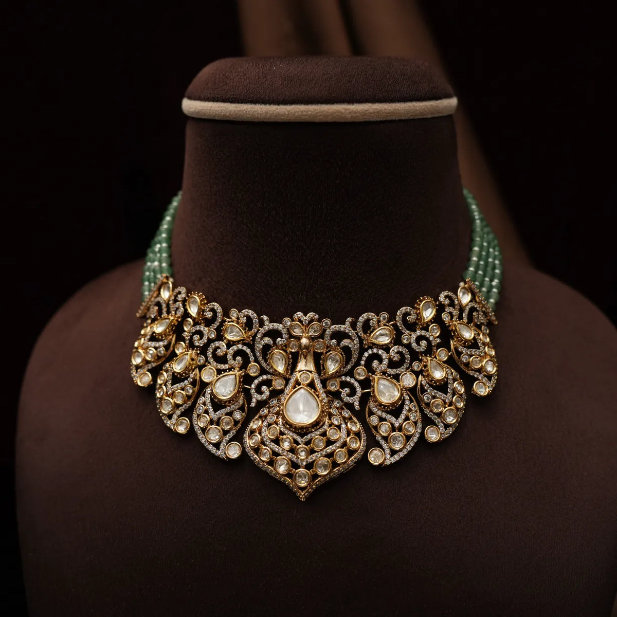 Vanisha Victorian Polki Necklace - Green