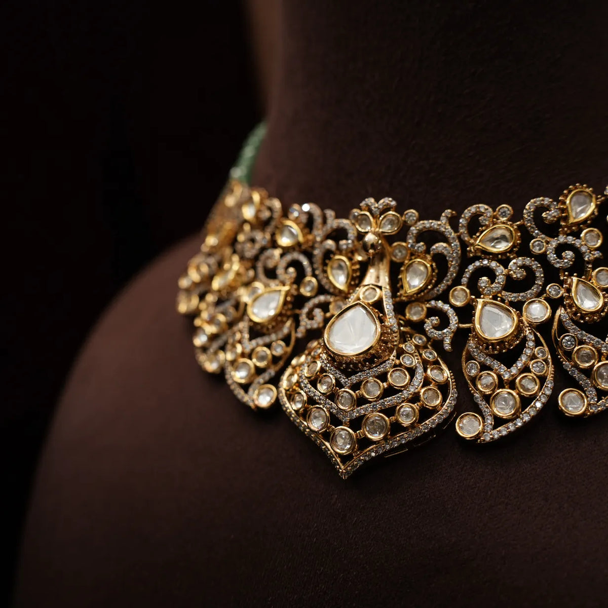 Vanisha Victorian Polki Necklace - Green