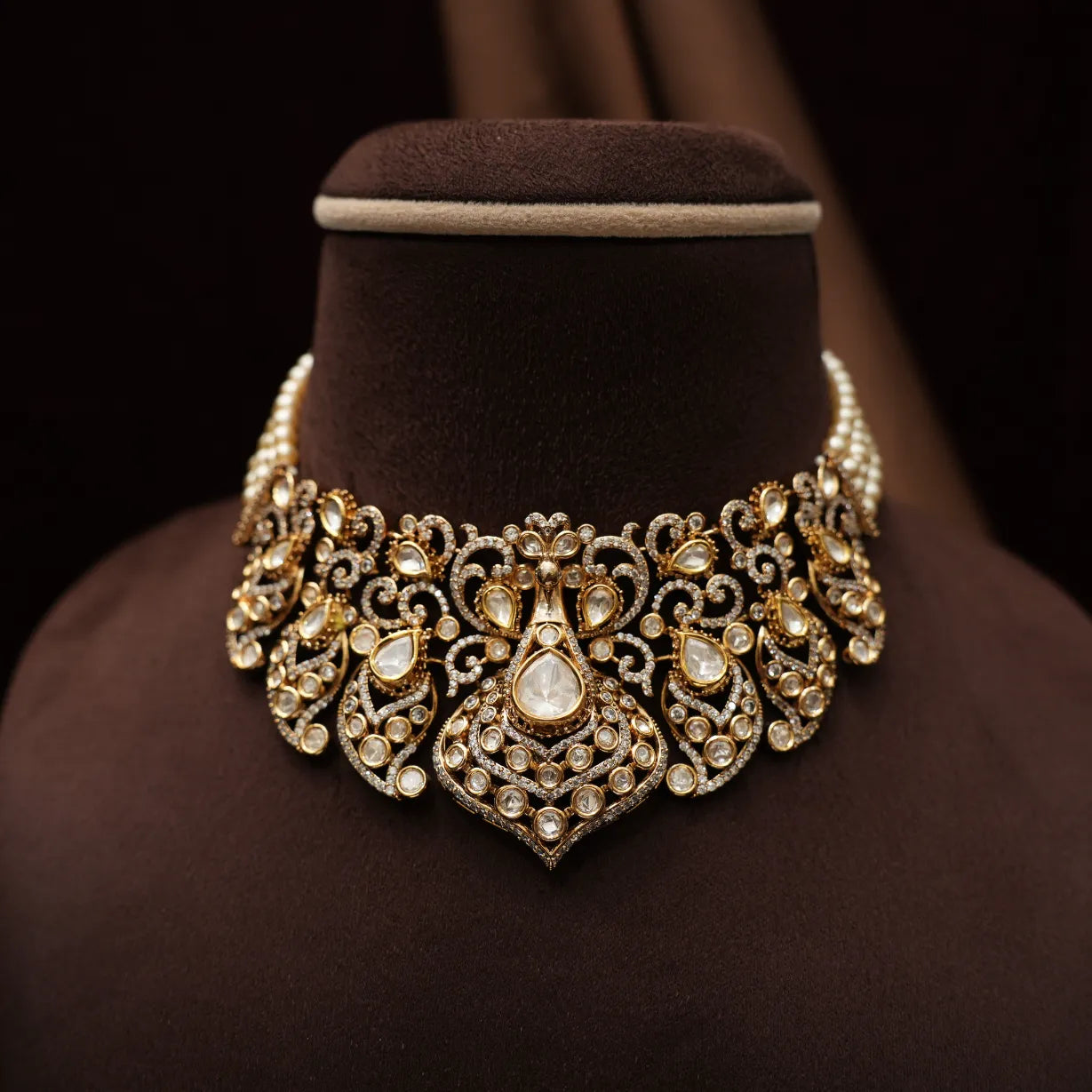 Vanisha Victorian Polki Necklace - Pearl