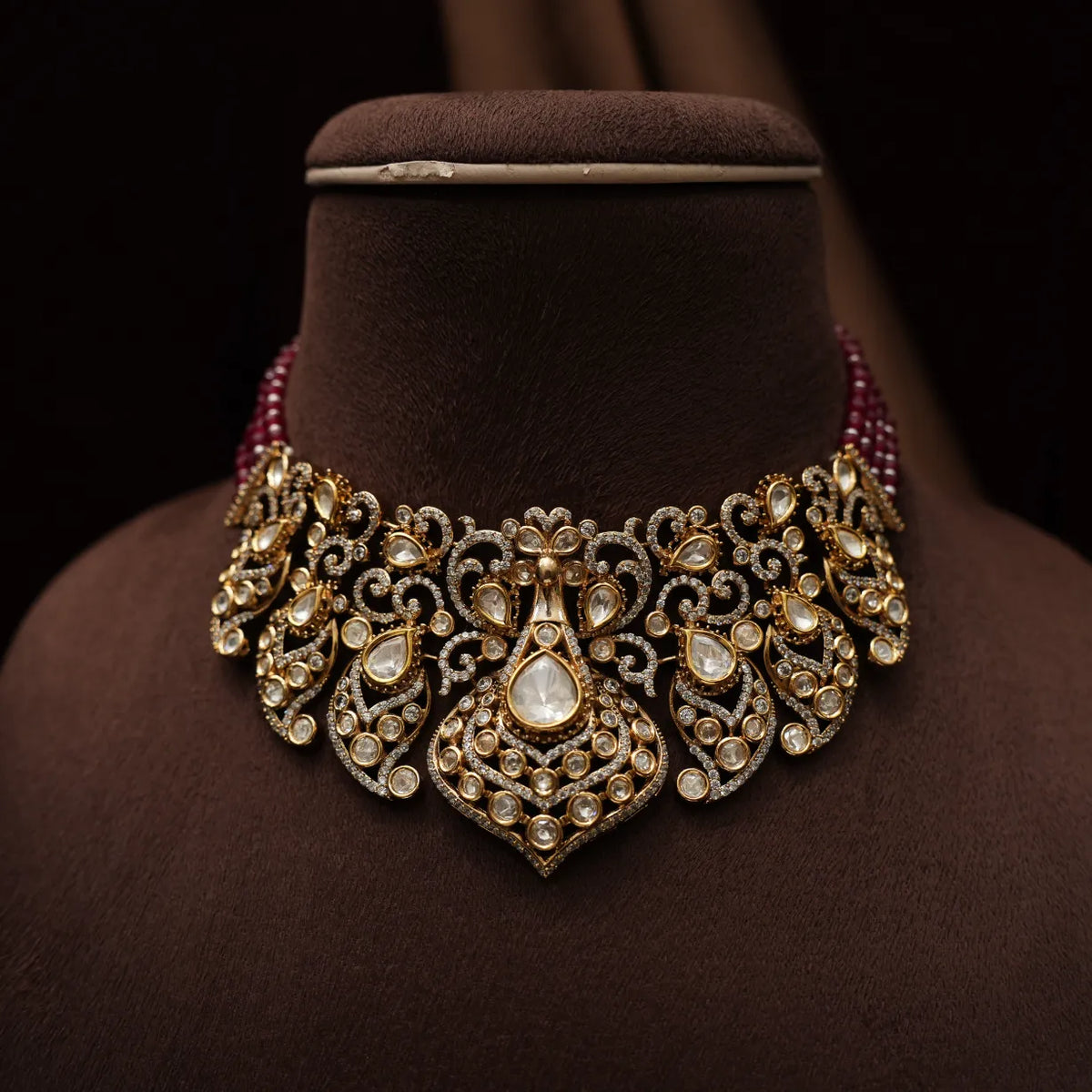 Vanisha Victorian Polki Necklace - Ruby