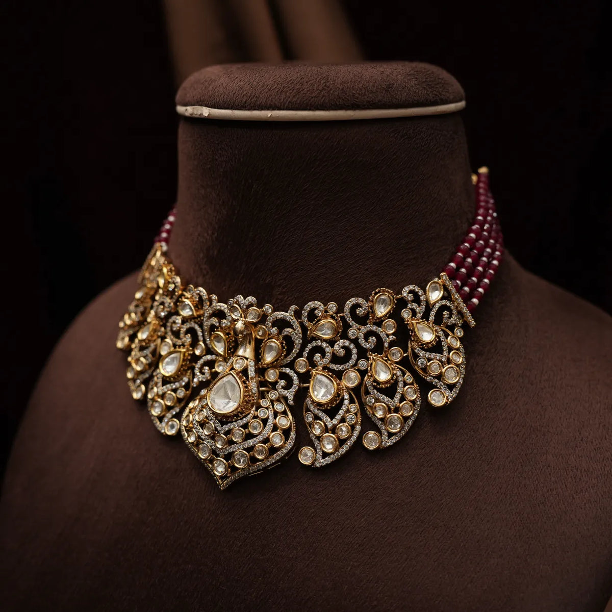 Vanisha Victorian Polki Necklace - Ruby
