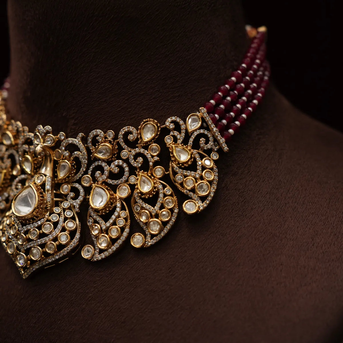 Vanisha Victorian Polki Necklace - Ruby