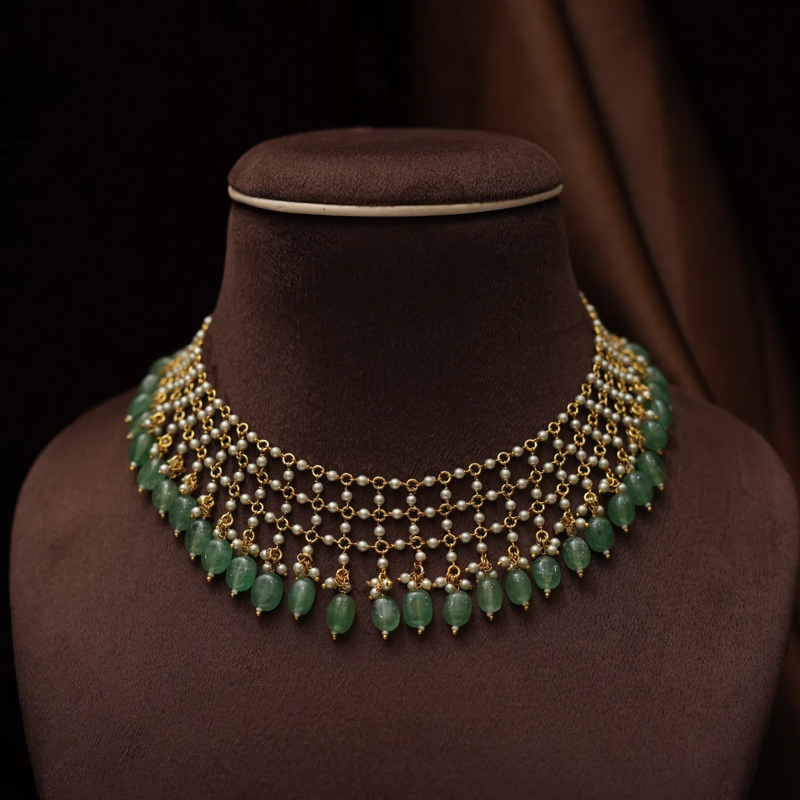 Vanya Polki Necklace - Green