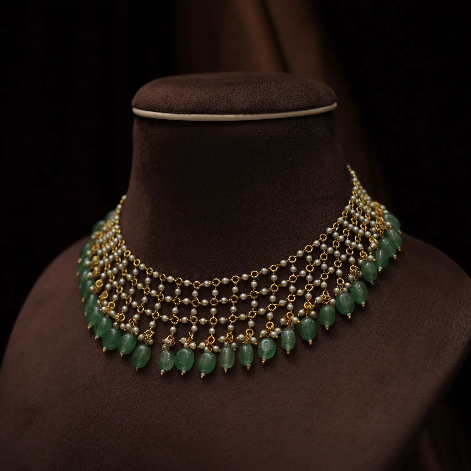 Vanya Polki Necklace - Green