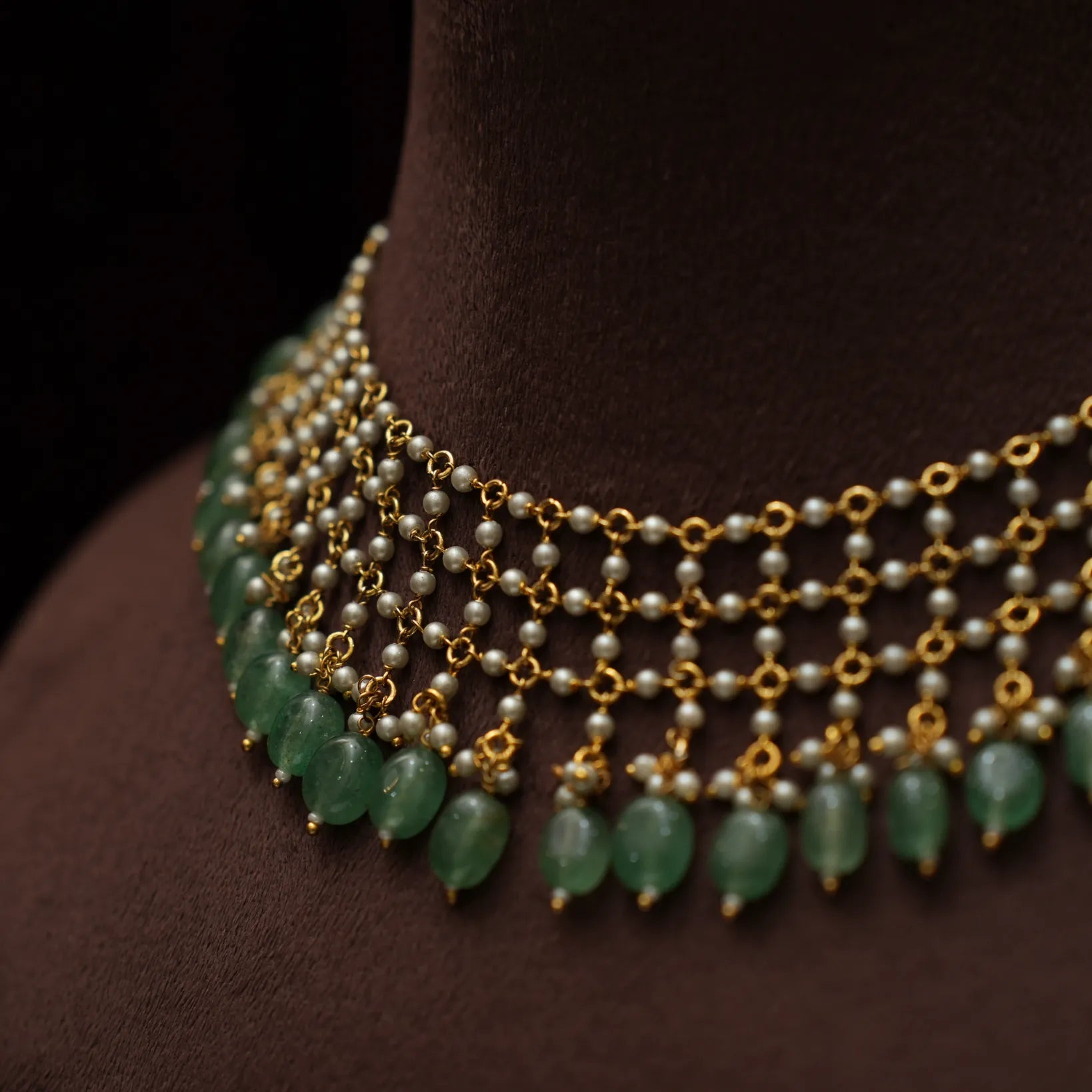 Vanya Polki Necklace - Green