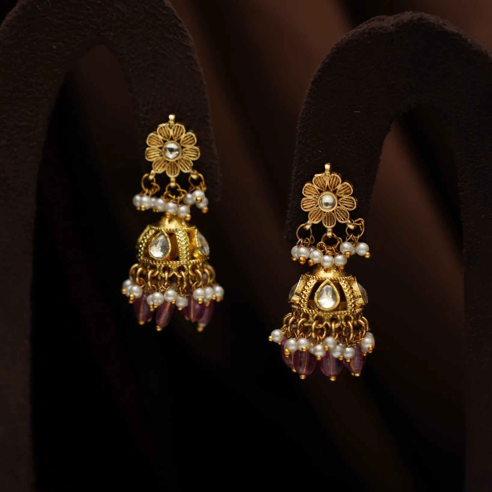 Vanya Polki Necklace - Ruby Pink