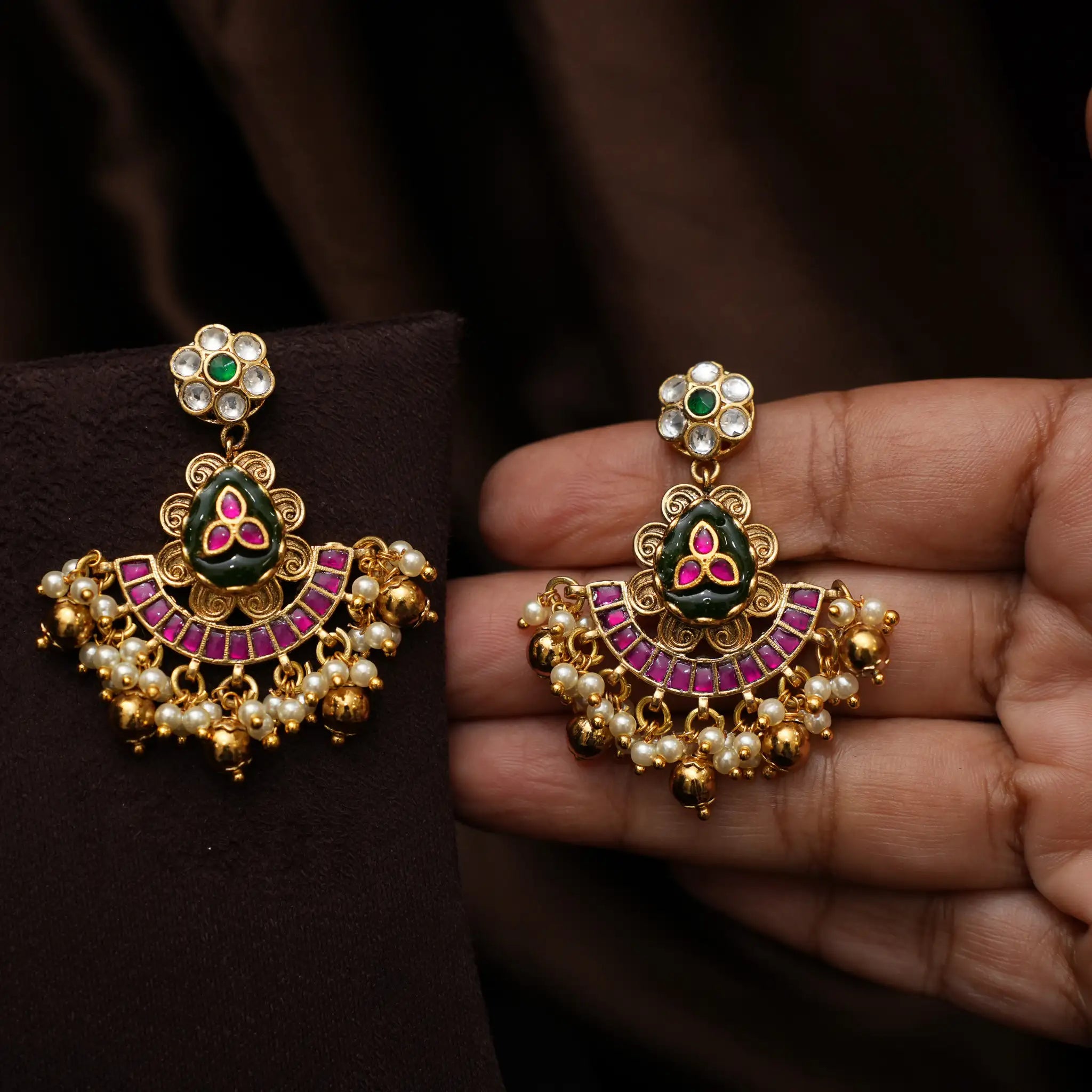 Vapusa Polki Designer Earrings