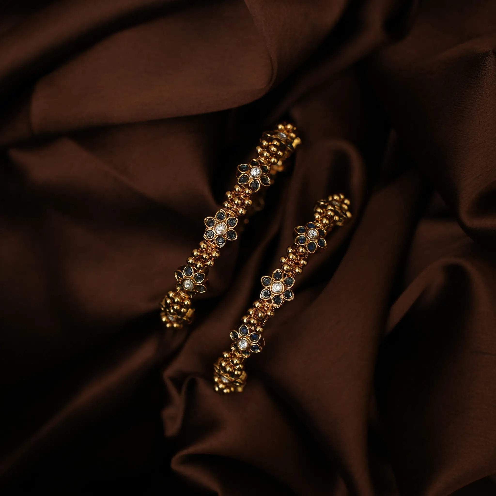 Varnika Antique Bangles - Green