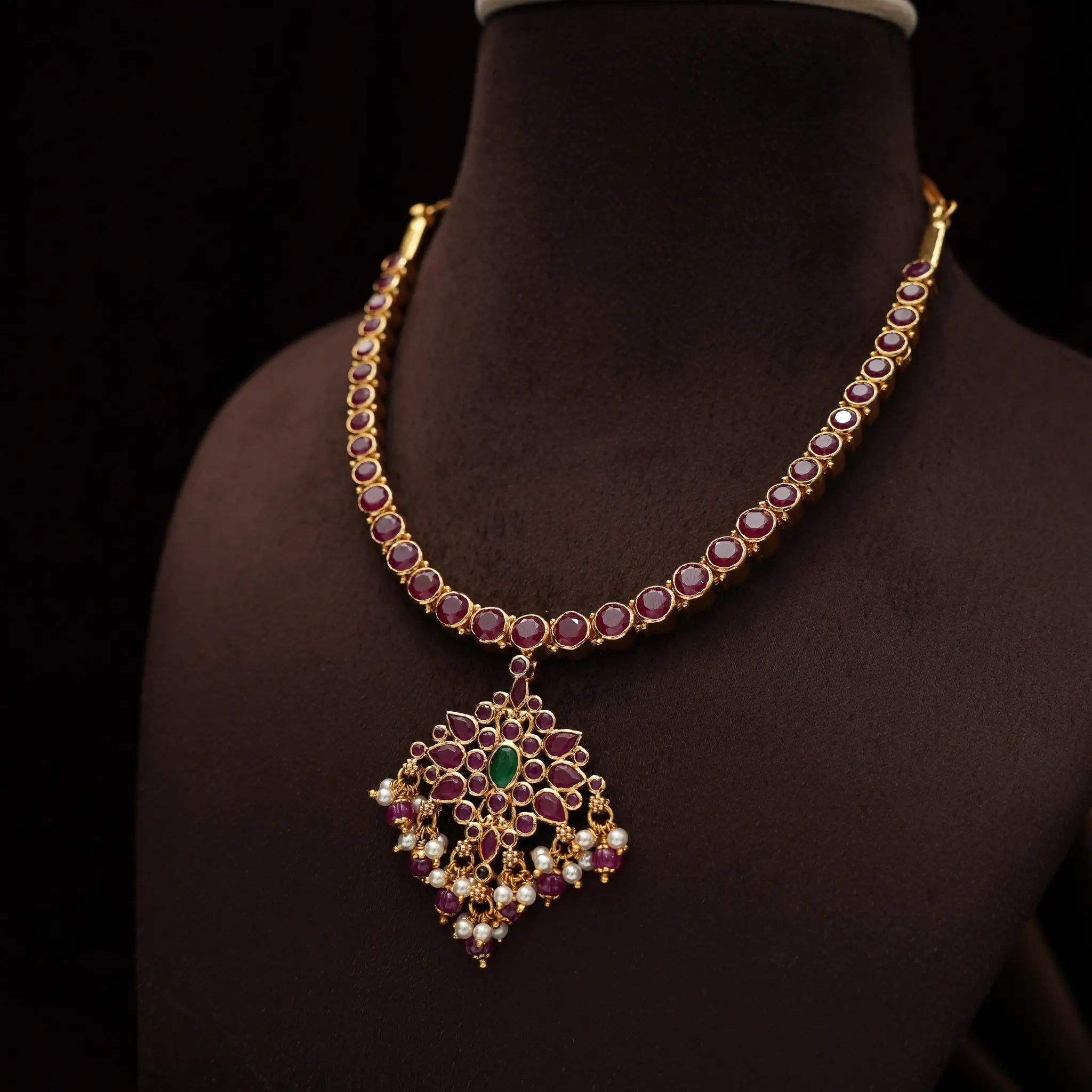 Varshini Silver Reversible Necklace