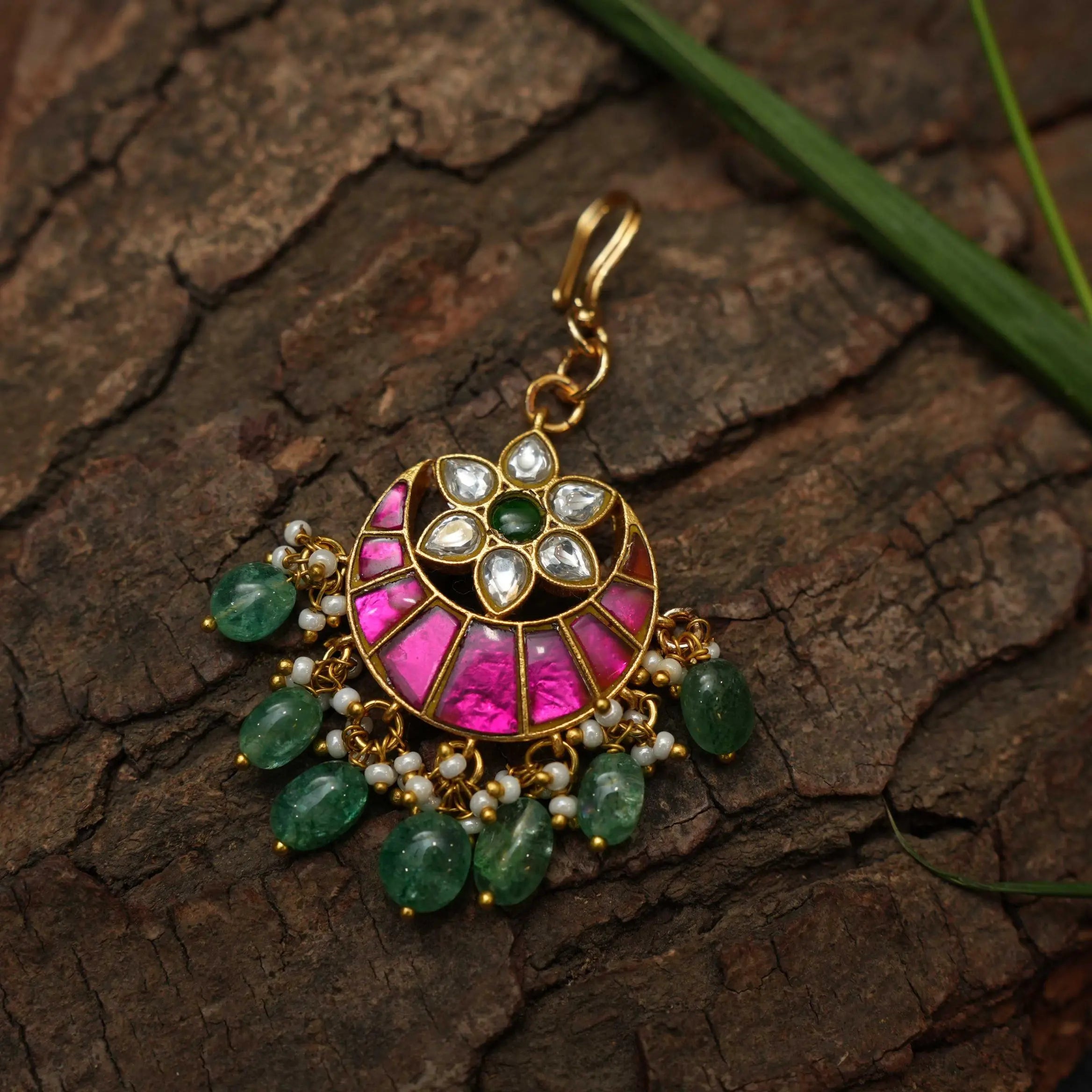 Varshu Floral  Polki Tikka