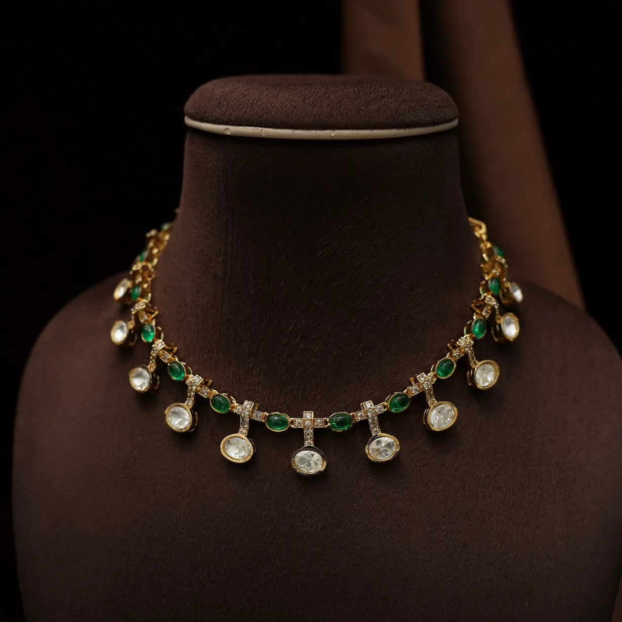 Vasudha Polki Necklace - Green