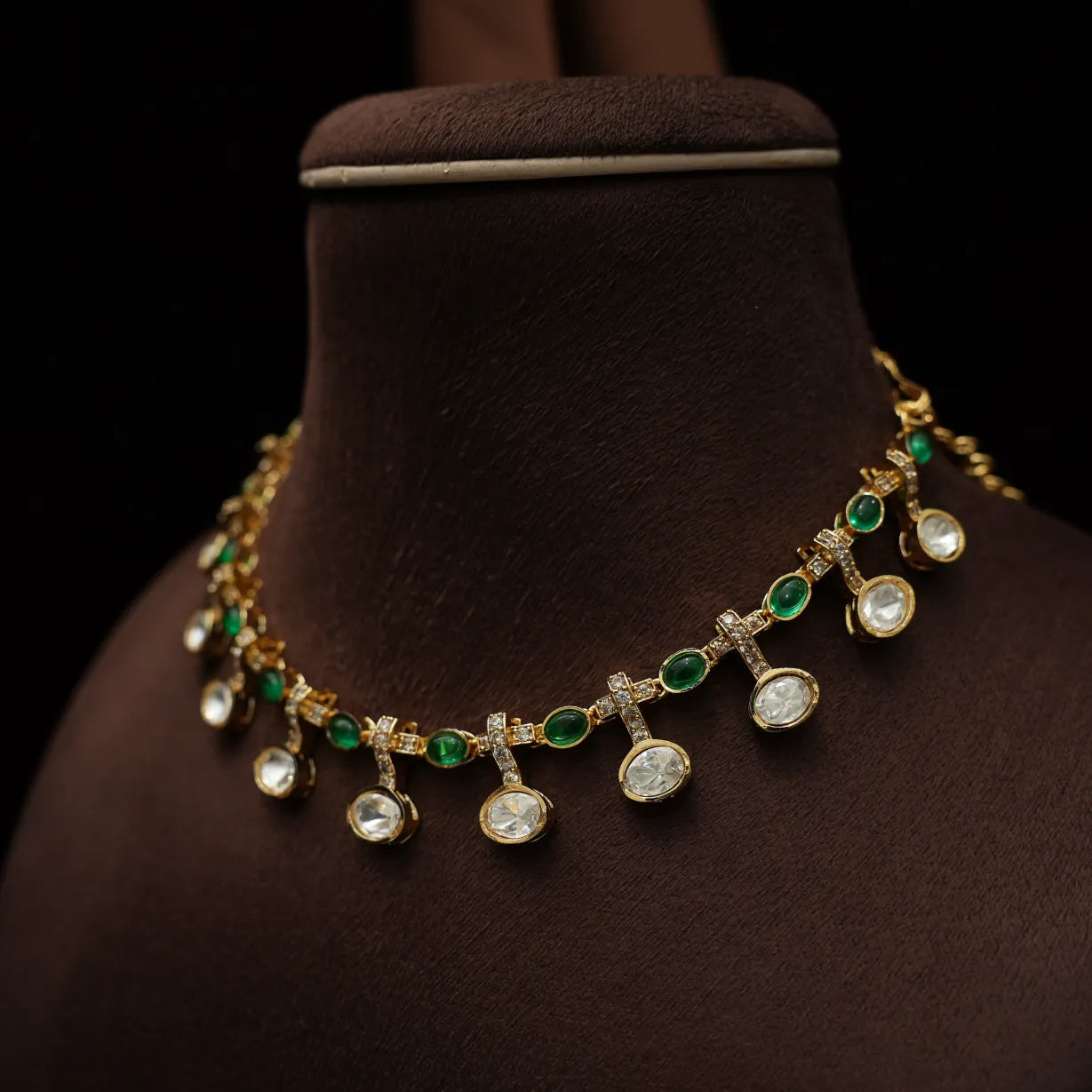 Vasudha Polki Necklace - Green