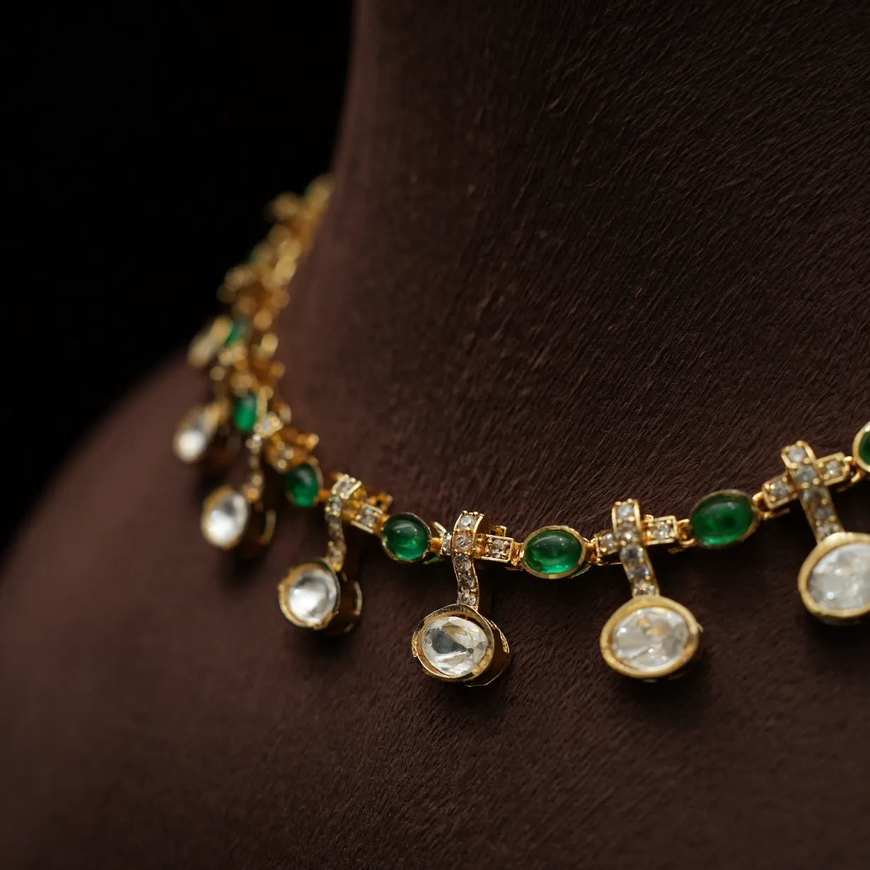 Vasudha Polki Necklace - Green