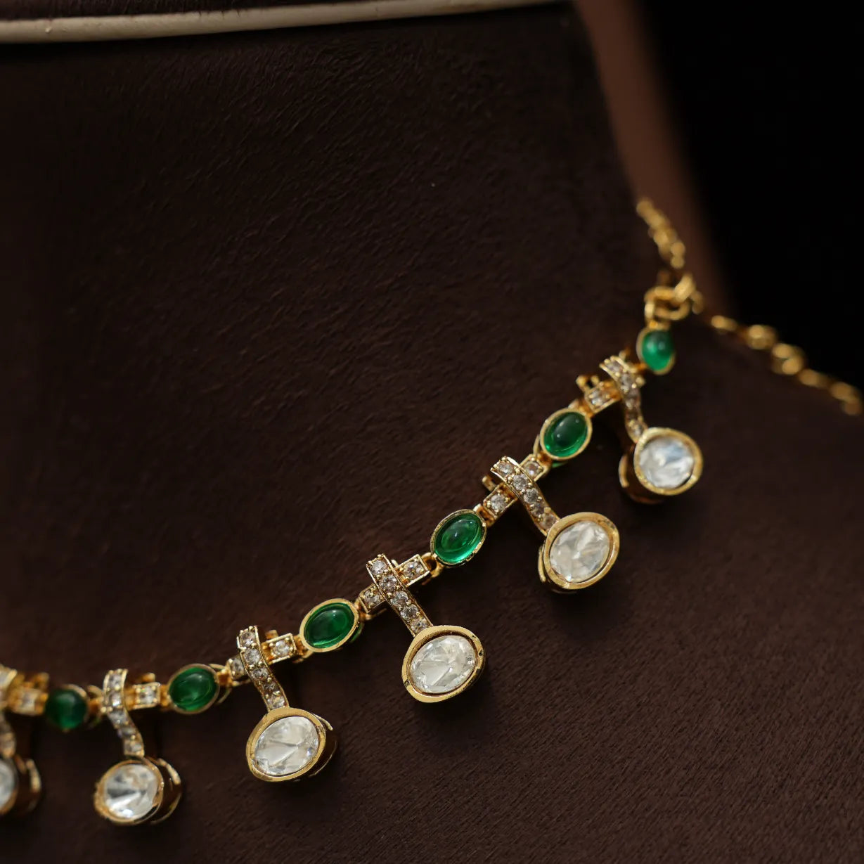 Vasudha Polki Necklace - Green