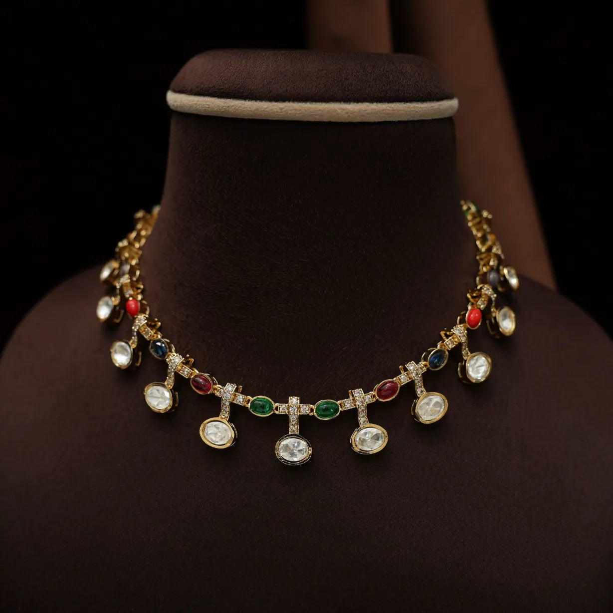 Vasudha Polki Necklace - Multicolor