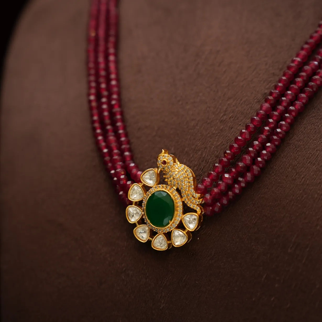 Vatsaya Beaded Polki Necklace