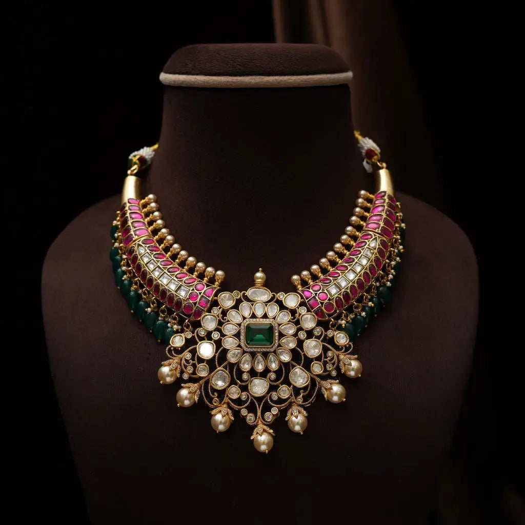Veena Polki Hasli Necklace