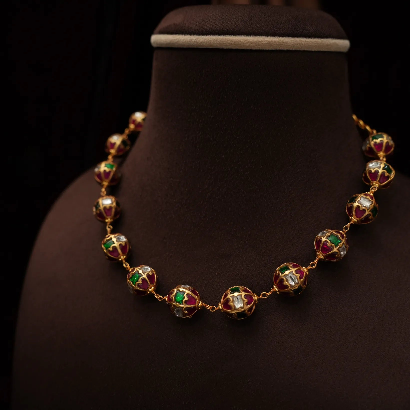 Veida Silver Beaded Necklace - Pooja